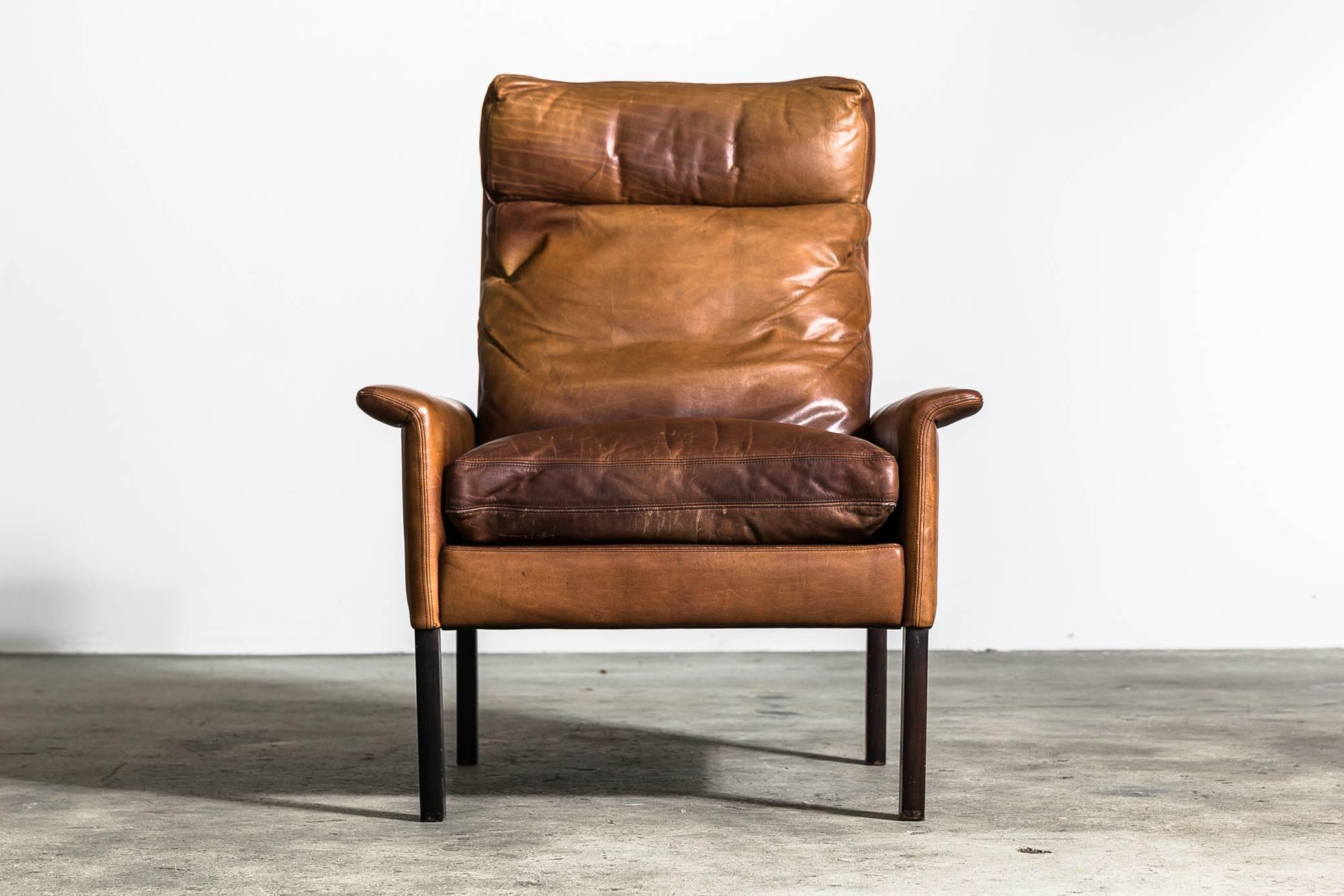 Hans Olsen Two-Seat Leather Sofa and Armchair 3