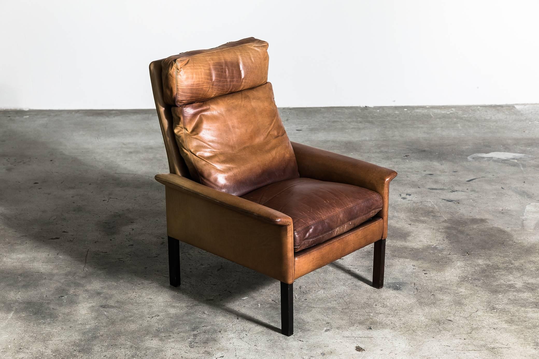 Hans Olsen Two-Seat Leather Sofa and Armchair 4