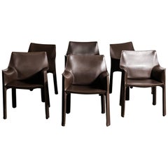 Set of Two Mario Bellini Cab Armchairs for Cassina