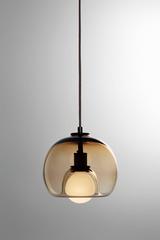Hängeleuchte aus Bronze und mundgeblasenem Glas von Eres