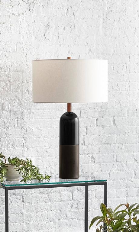 American Dyed Ash and Ebonized Maple Table Lamp, Tusten I For Sale