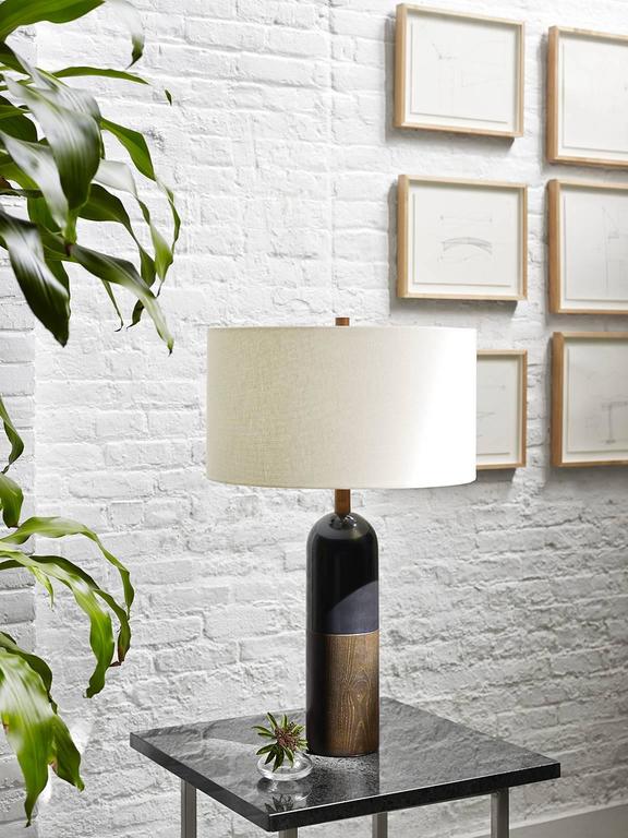 Contemporary Dyed Ash and Ebonized Maple Table Lamp, Tusten I For Sale