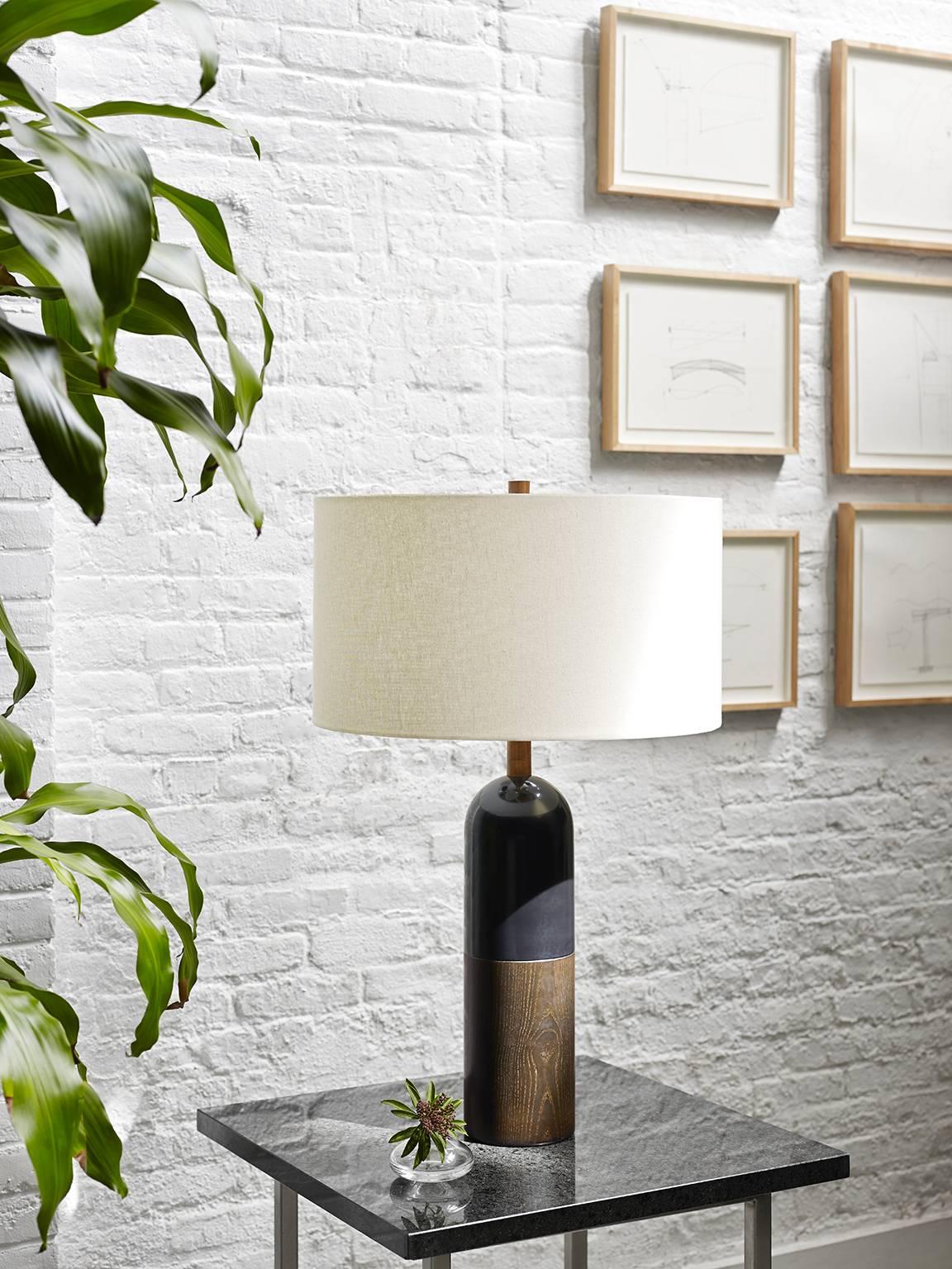 Dyed Ash and Ebonized Maple Table Lamp, Tusten I In New Condition For Sale In Brooklyn, NY