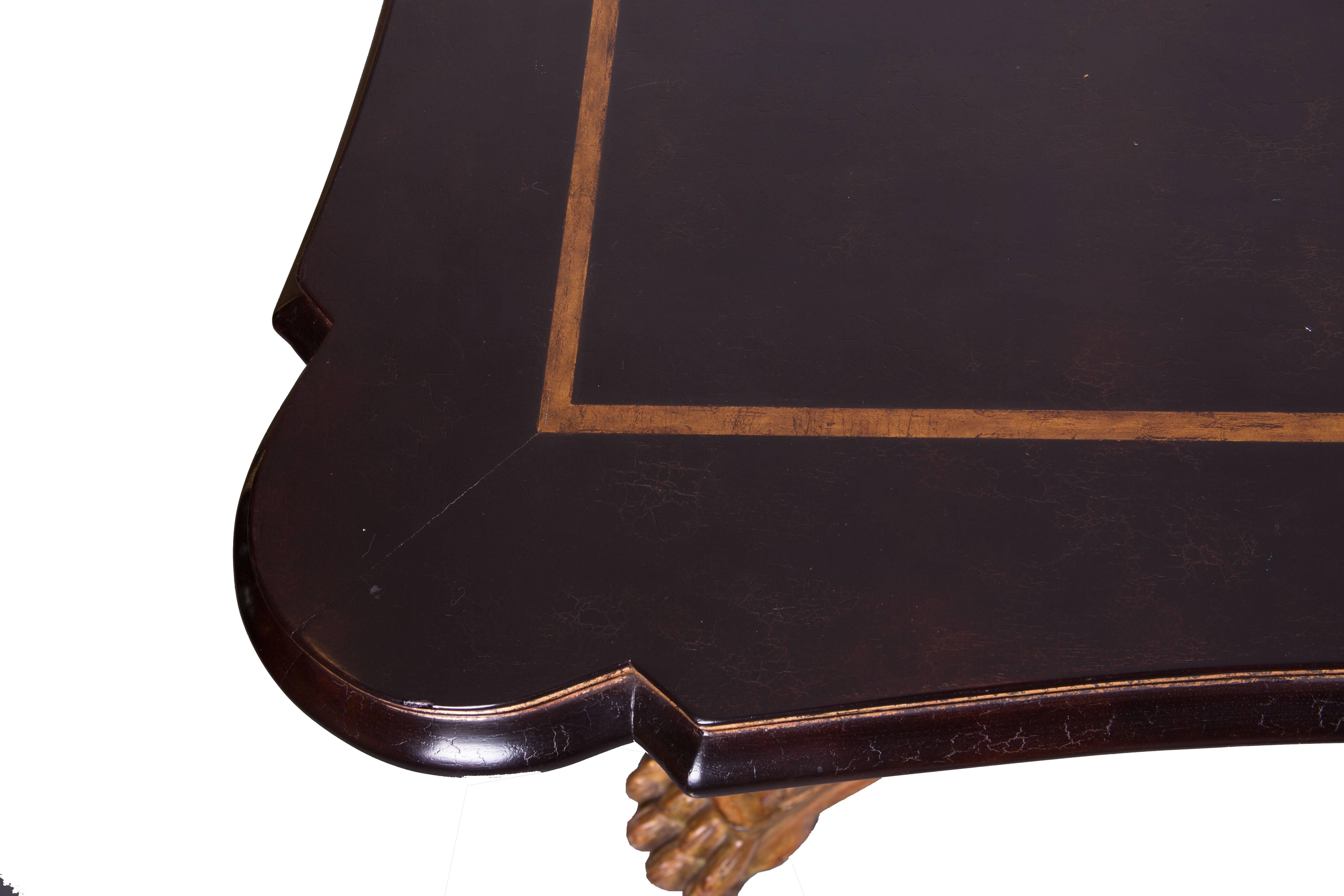 Unknown Regency Style Ebonized and Gilt Coffee Table