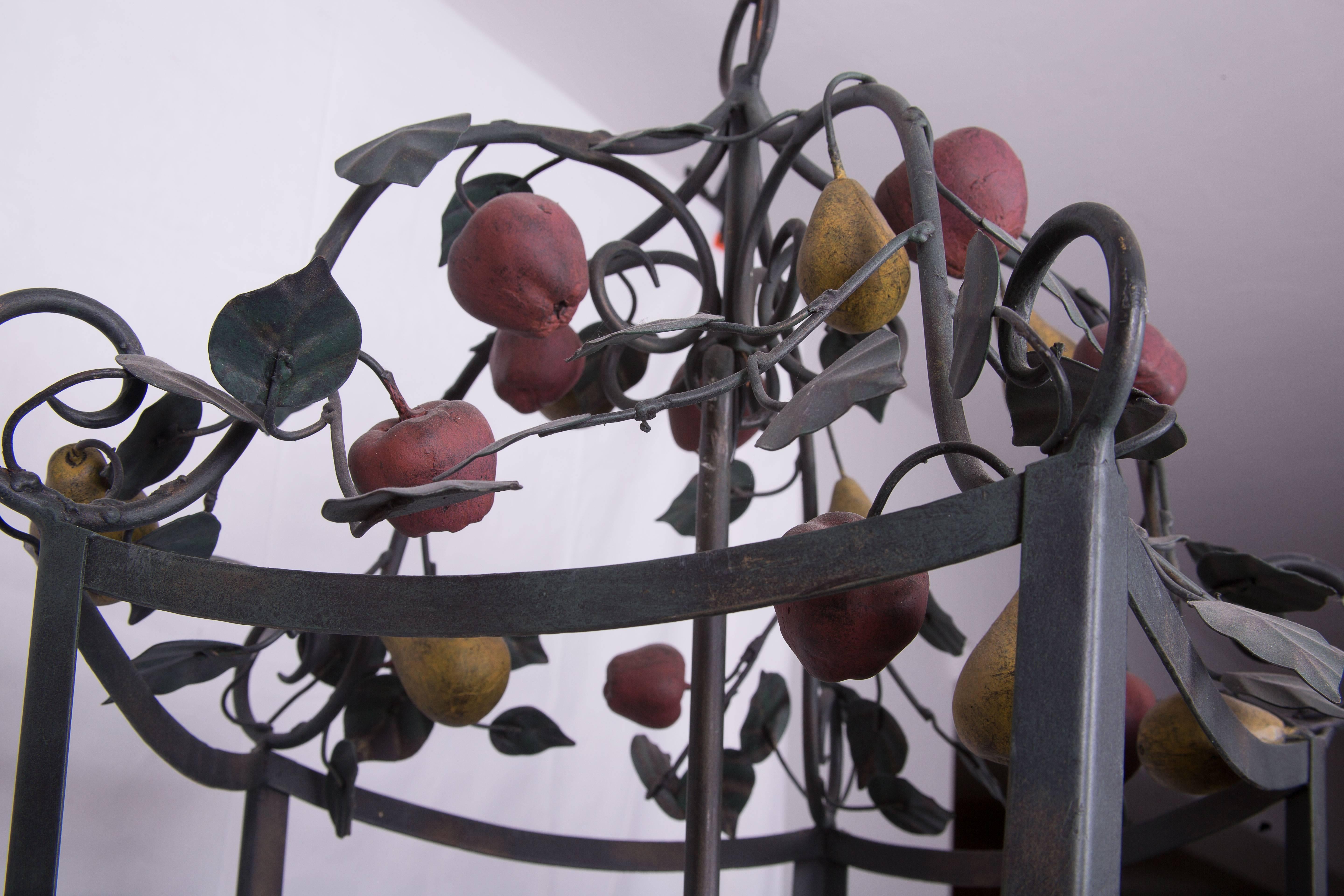 Other Italian Polychrome Lantern Garnished with Fruits and Vines