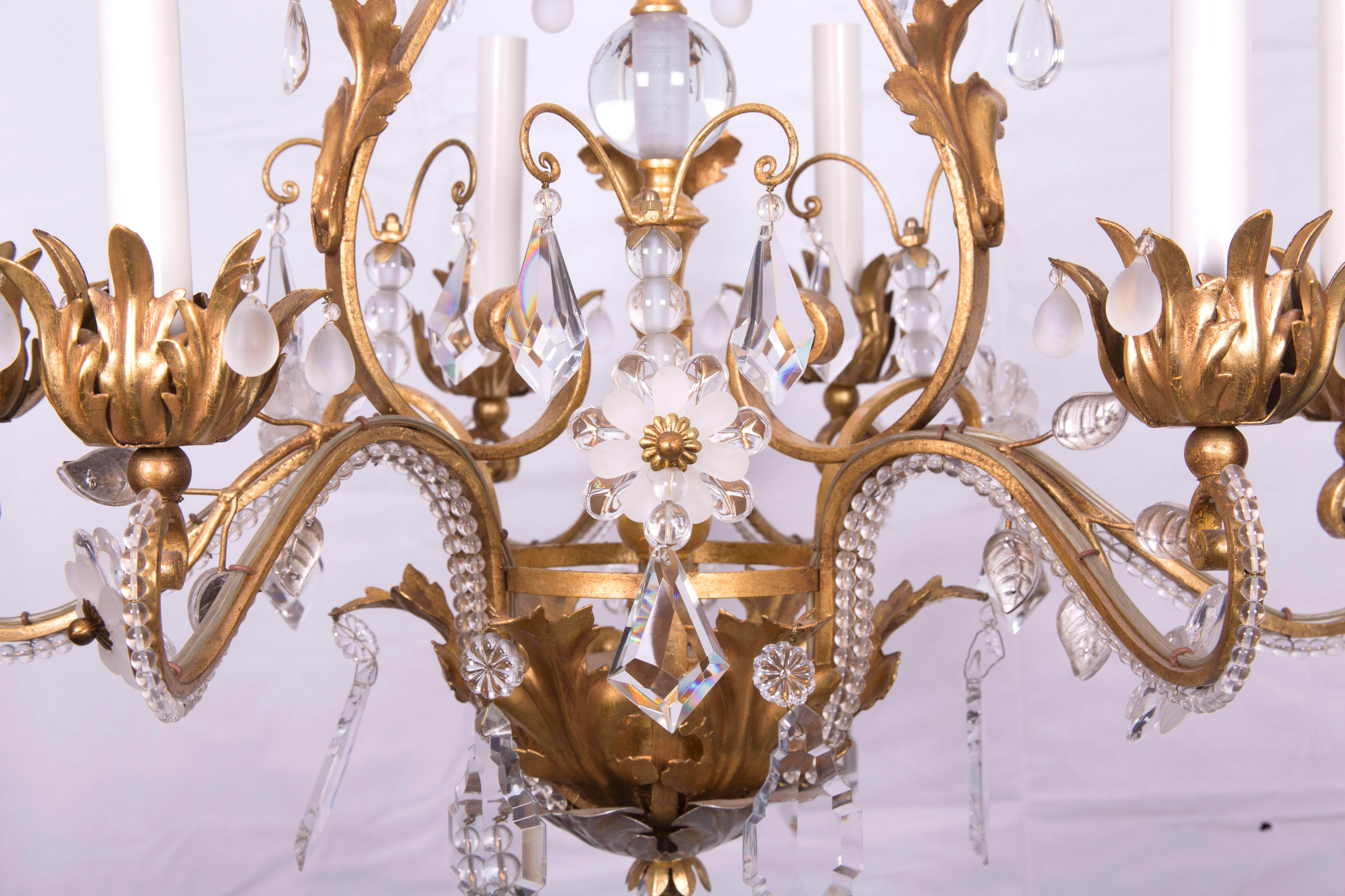 Gilt French Baguès Chandelier
