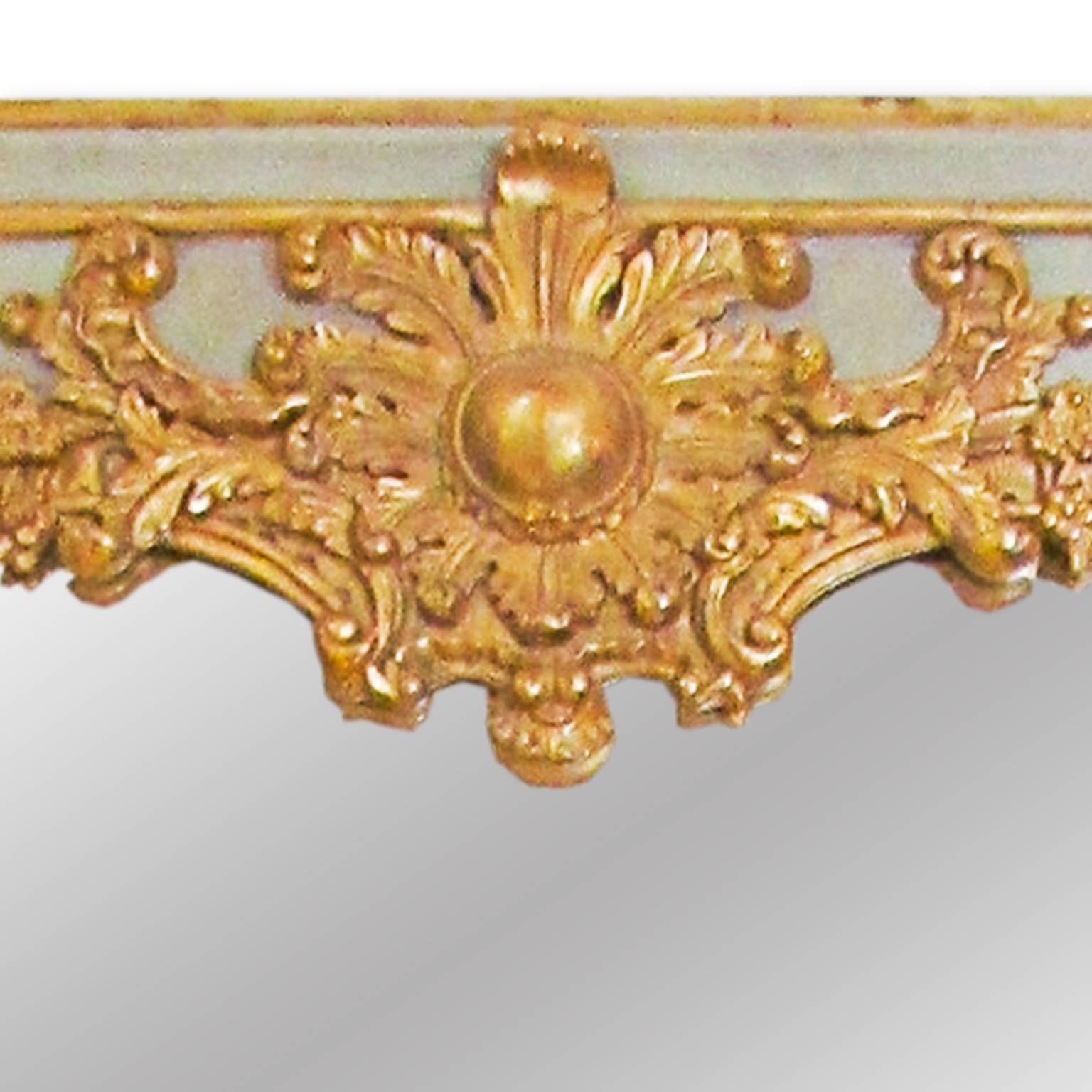 Gold Leaf Louis XV Style Painted and Gilt Trumeau