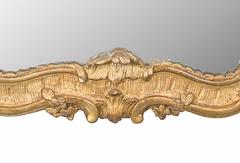 Exquisite French Louis XV Green Painted and Parcel-Gilt Mirror