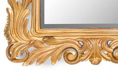 19th Century Italian Rococo Gilt Carved Mirror