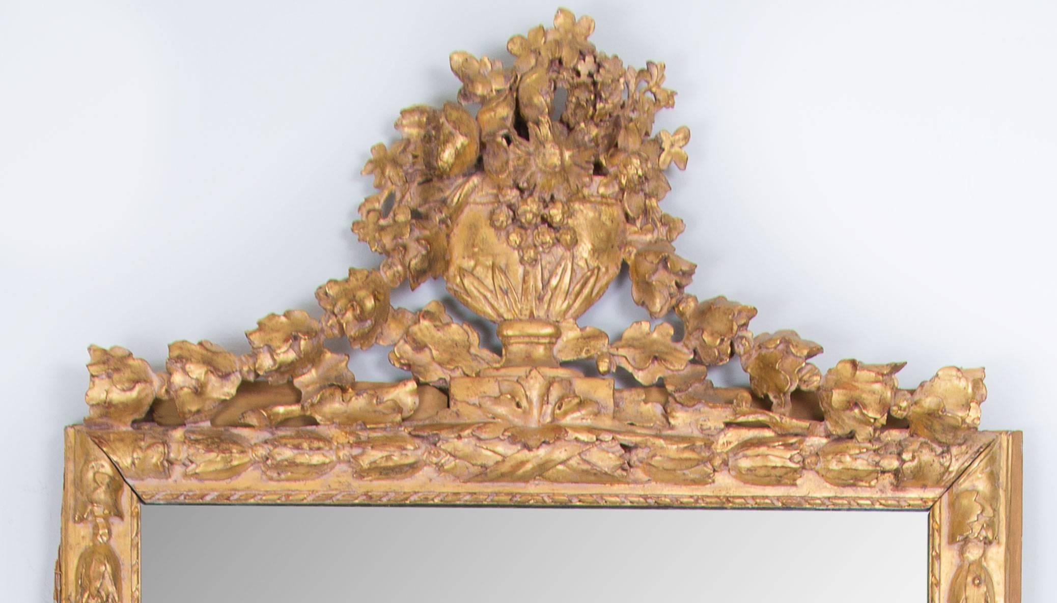 Hand-Carved Exceptional French 19th Century Mirror For Sale