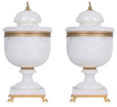 19th Century Pair of French Onyx Urns