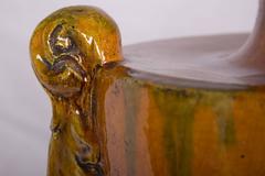 Pair of Italian Glazed Terra Cotta Lidded Urns, Late 20th Century