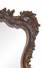 19th Century Italian Carved Walnut Mirror