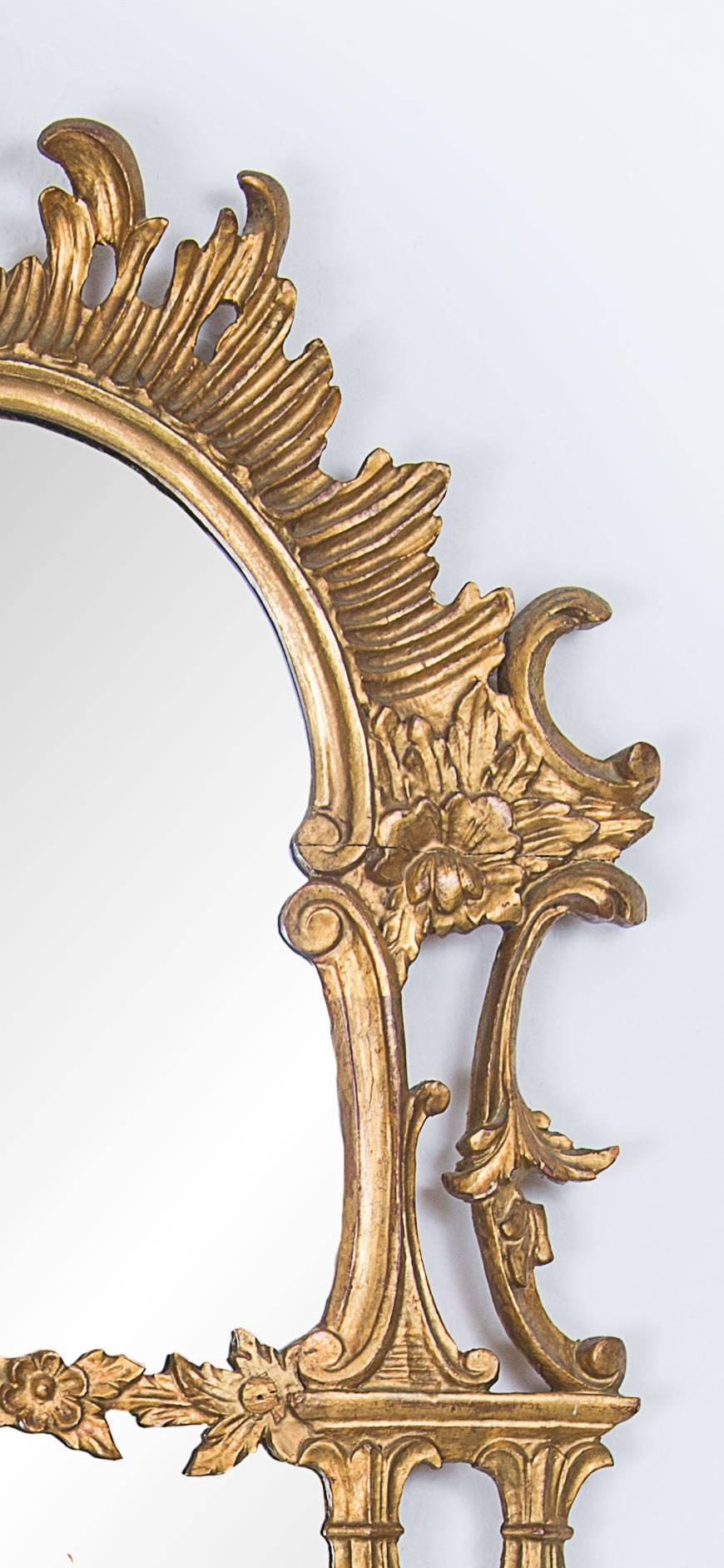 George III Style Giltwood Mirror In Good Condition In WEST PALM BEACH, FL