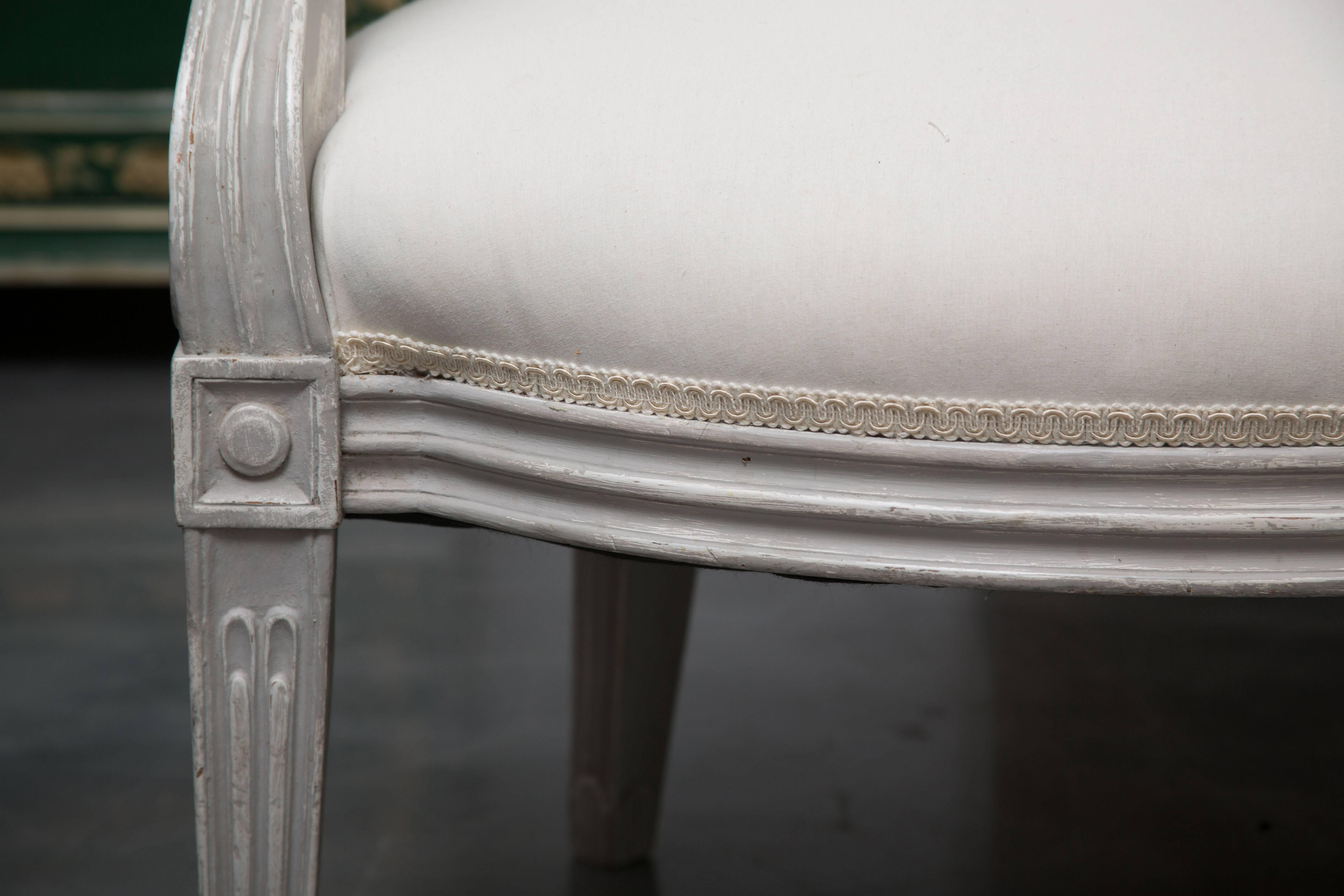 French Louis XVI Style Painted Fauteuil