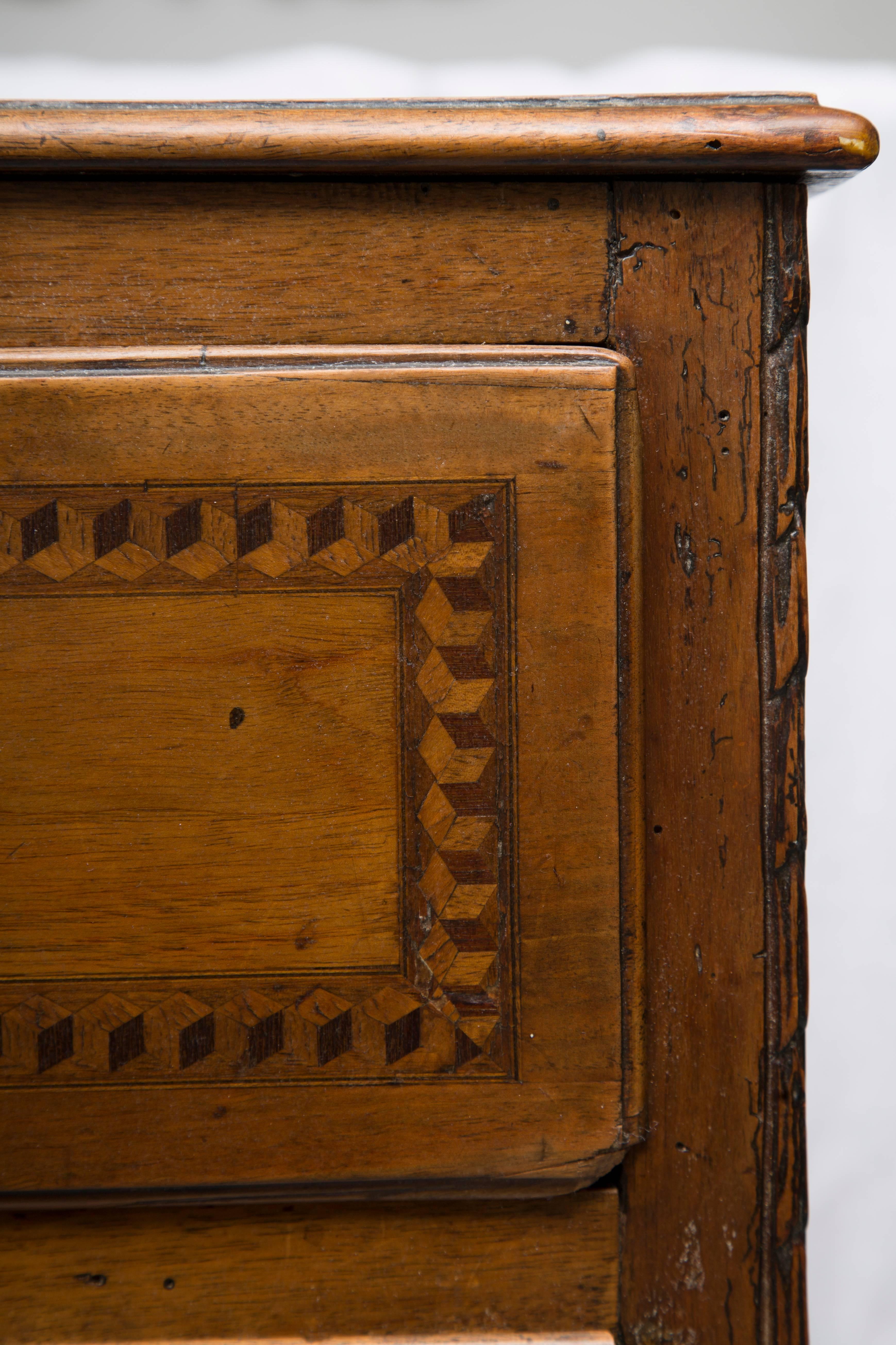 19th Century, Italian Walnut Louis XVI Style Side Cabinet In Good Condition In WEST PALM BEACH, FL