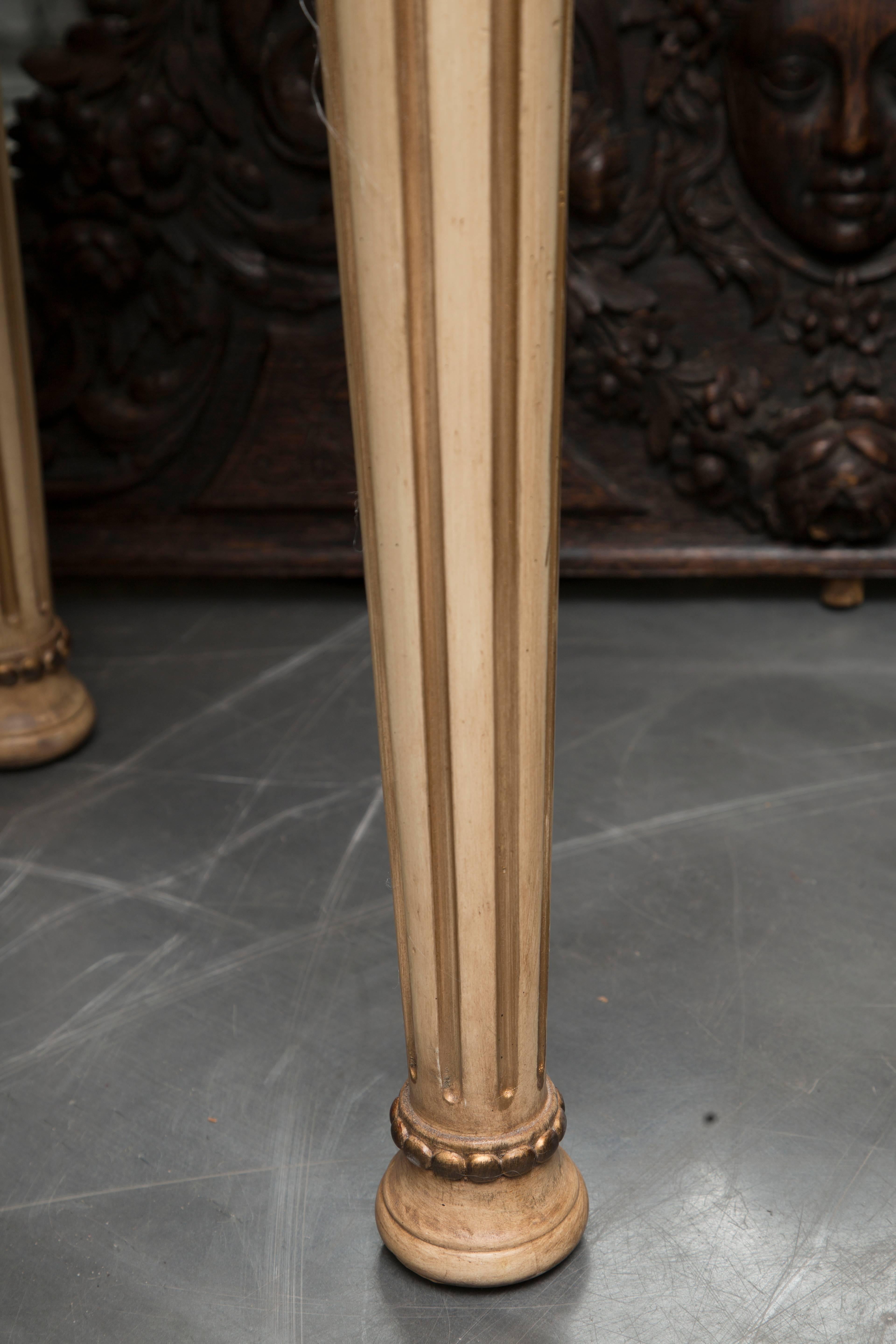 Other Italian Cream Painted Console with Limestone Top