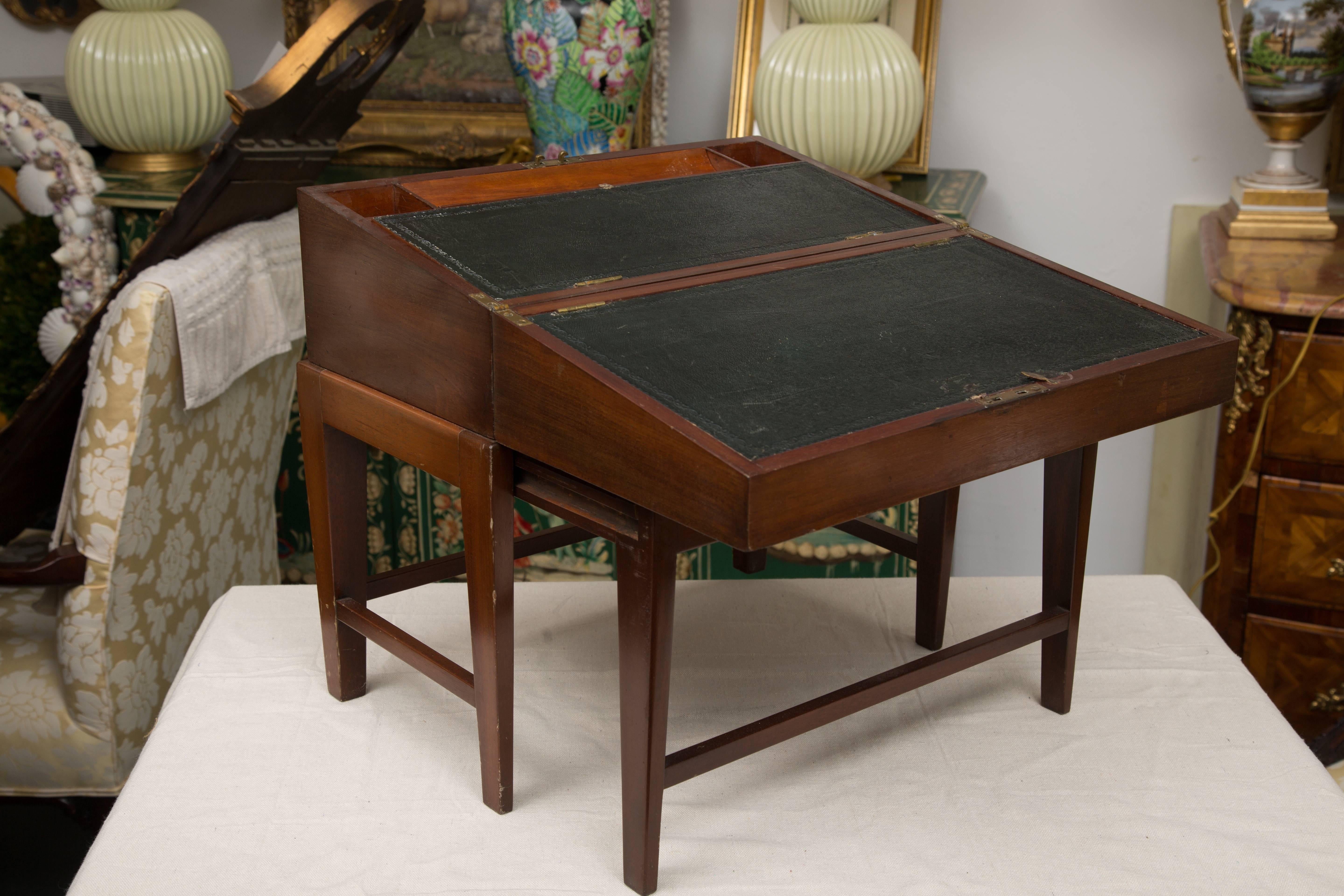 19th Century Mahogany Lap Desk on Later Stand 2