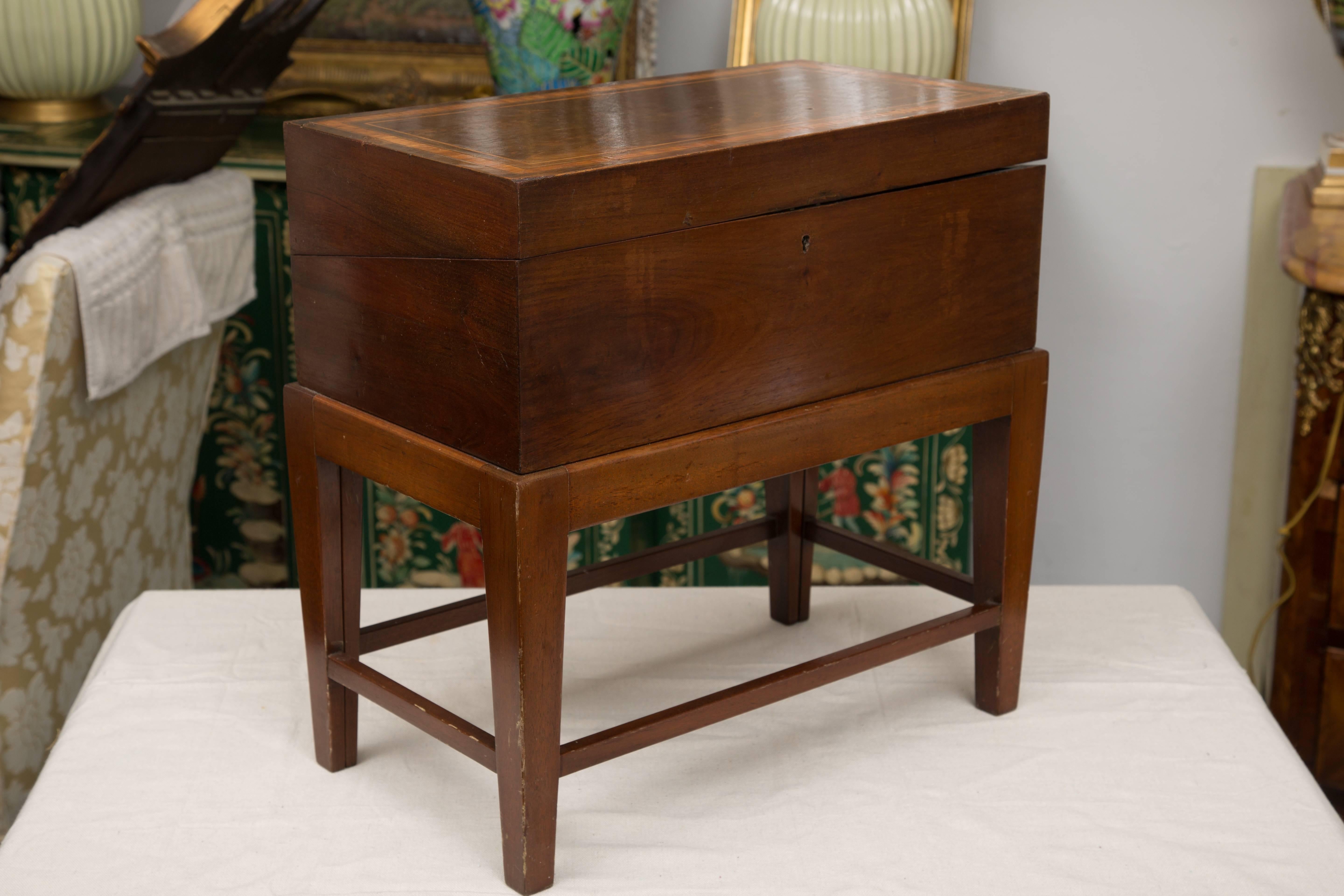 19th Century Mahogany Lap Desk on Later Stand 3