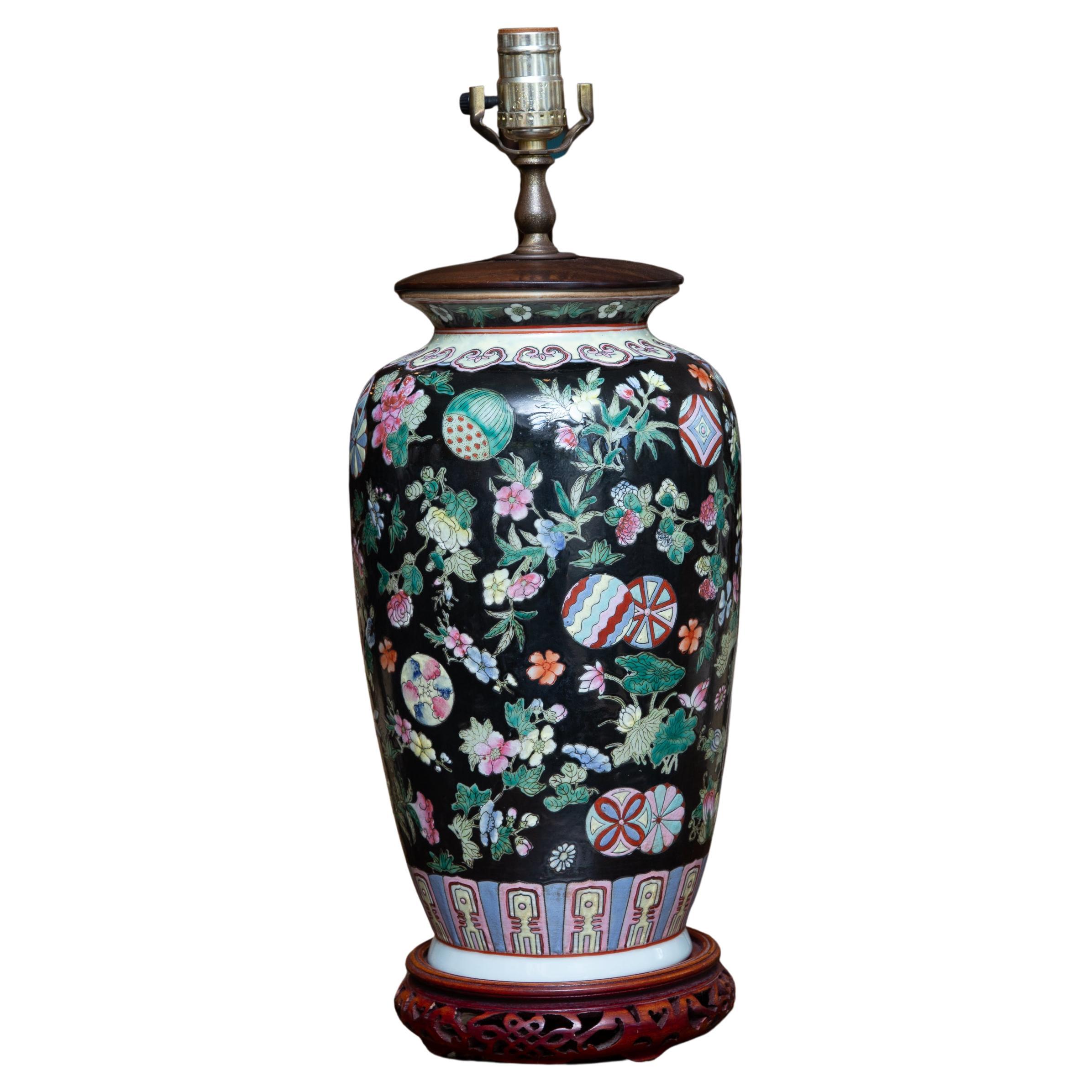 Vaso Famille Noir come lampada da tavolo in vendita