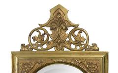 Pair of 19th Century Brass and Mirror Sconces