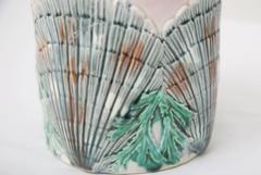 19th Century Shell and Seaweed Etruscan Majolica Lidded Jar