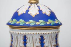 19th Century French Glazed Porcelain and Bisque Lamp