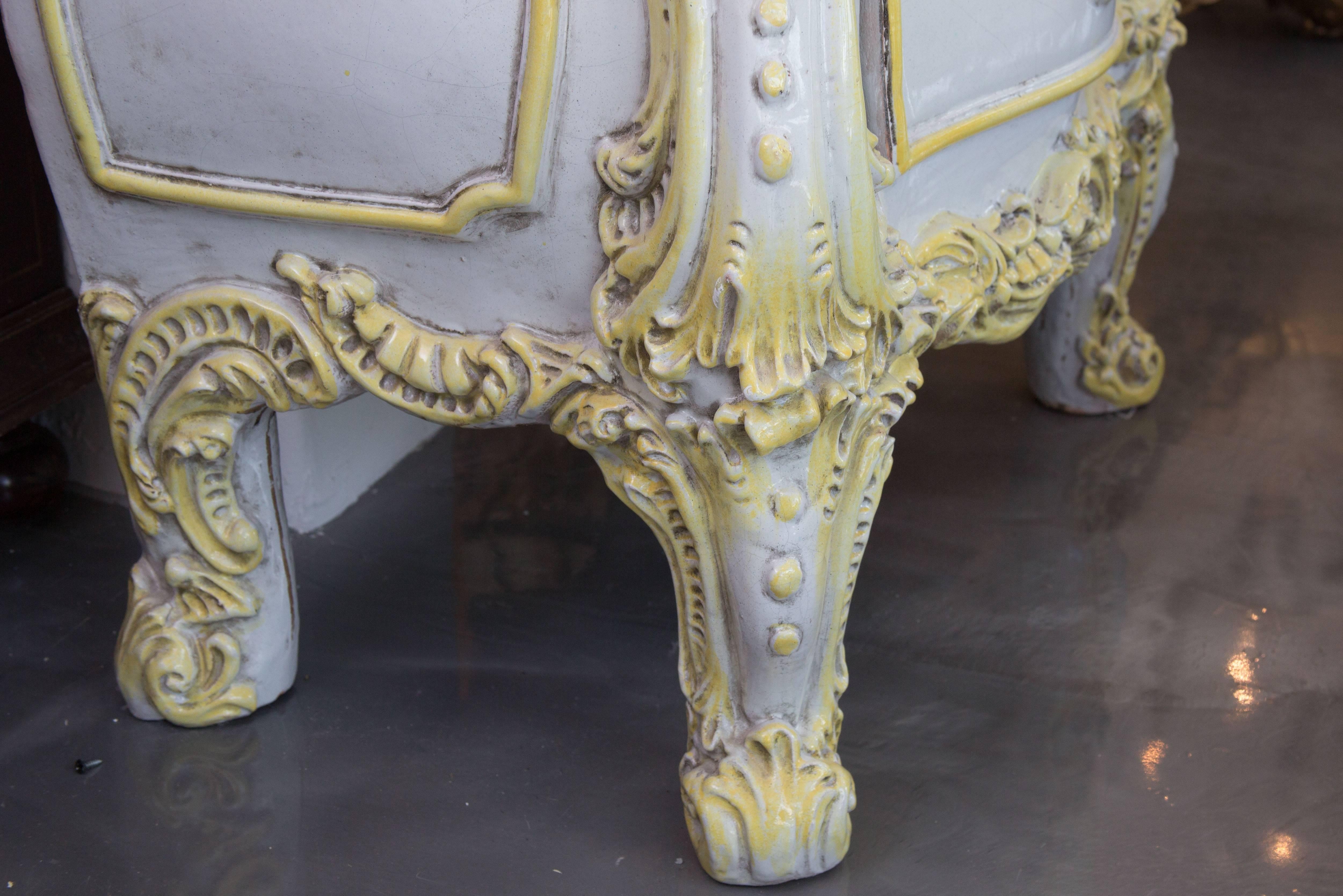 Louis XV 19th Century French Glazed Ceramic Stove