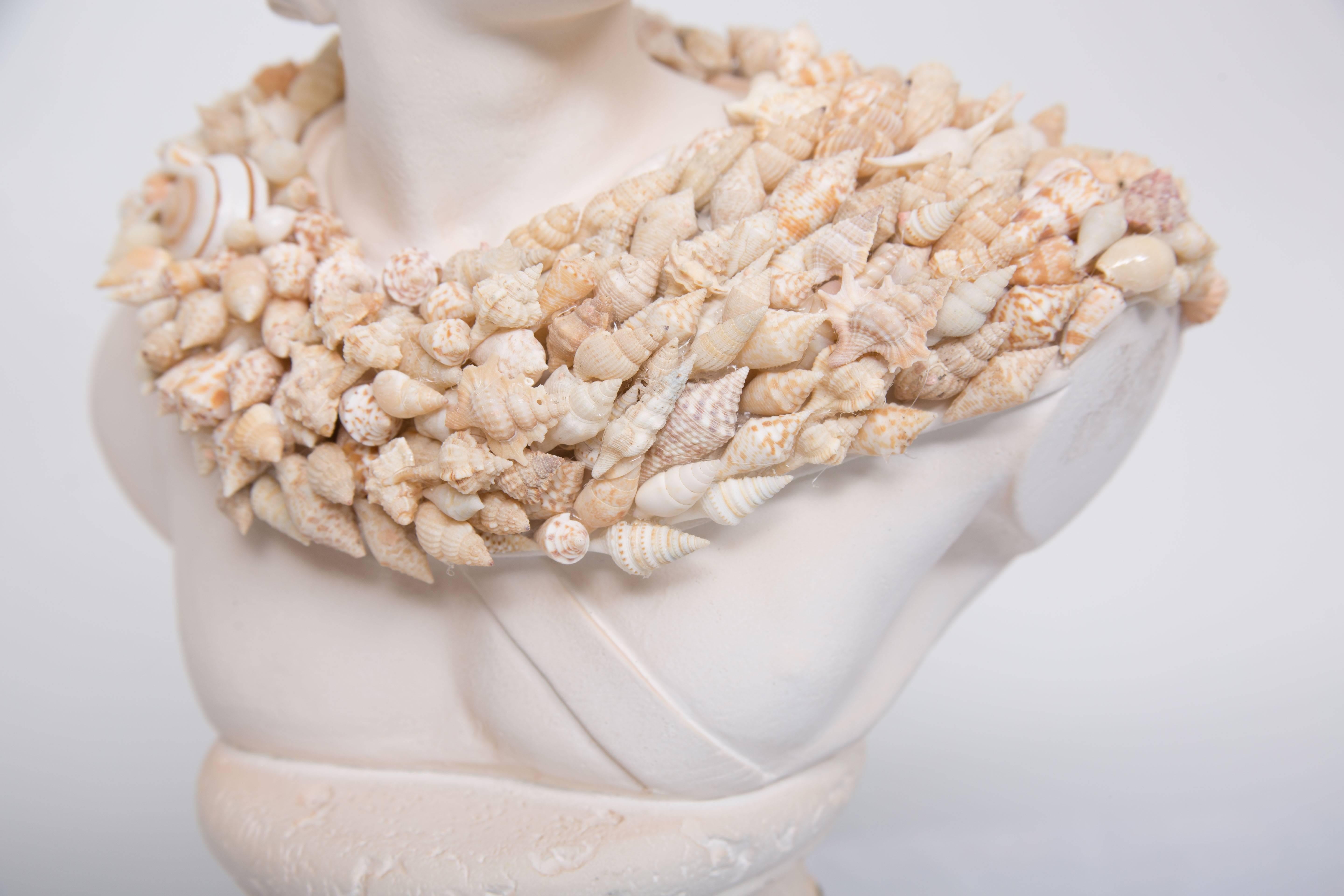 Contemporary Shell Encrusted Composition Bust For Sale