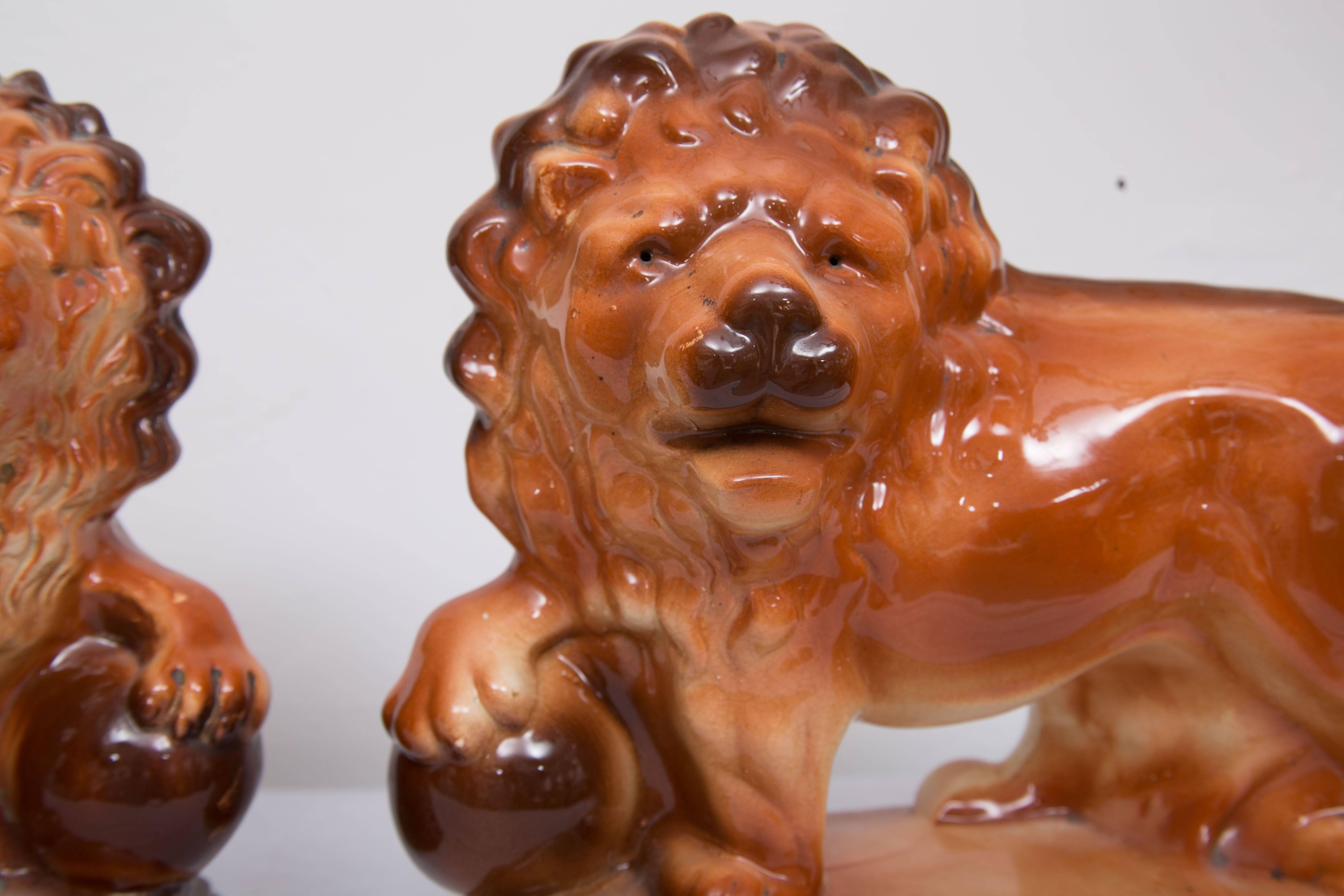 ceramic lions