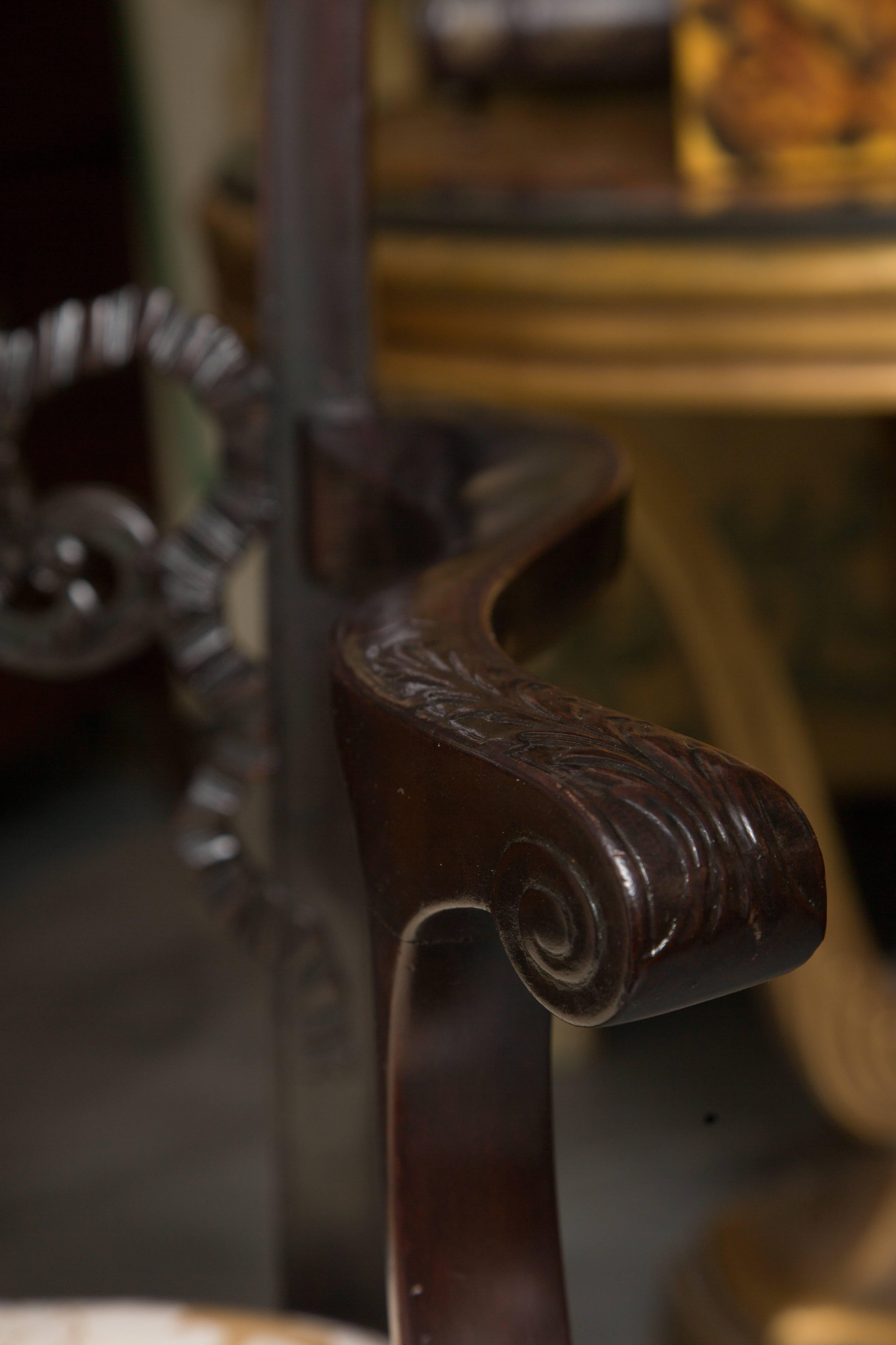 Polished Pair of 19th Century English Ribbon Back Armchairs