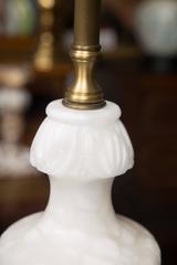 Pair of White Marble Lamps