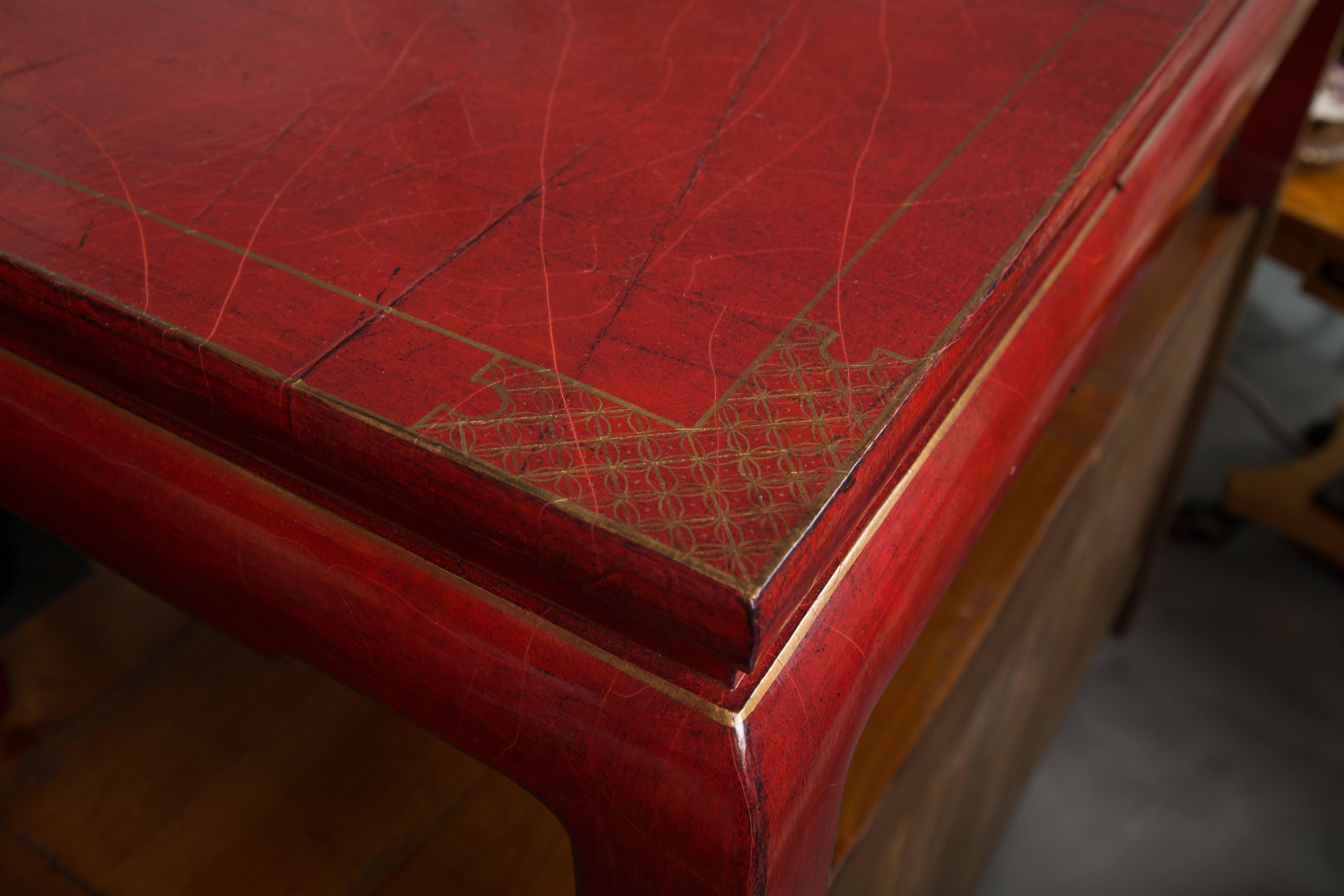 Chinese Export Red-Lacquered Coffee Table