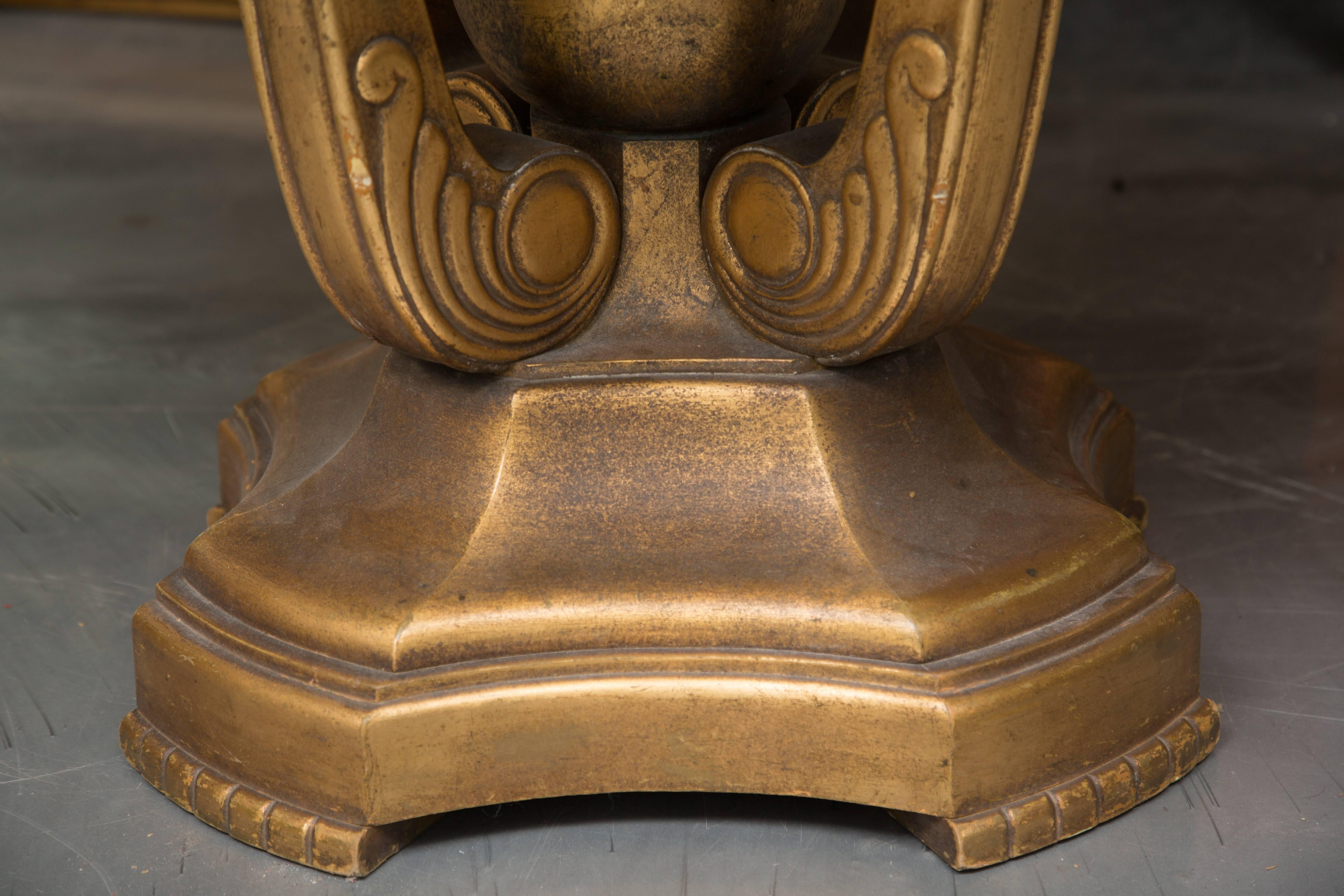 Italian Giltwood Center Table with Inlaid Black Granite Top