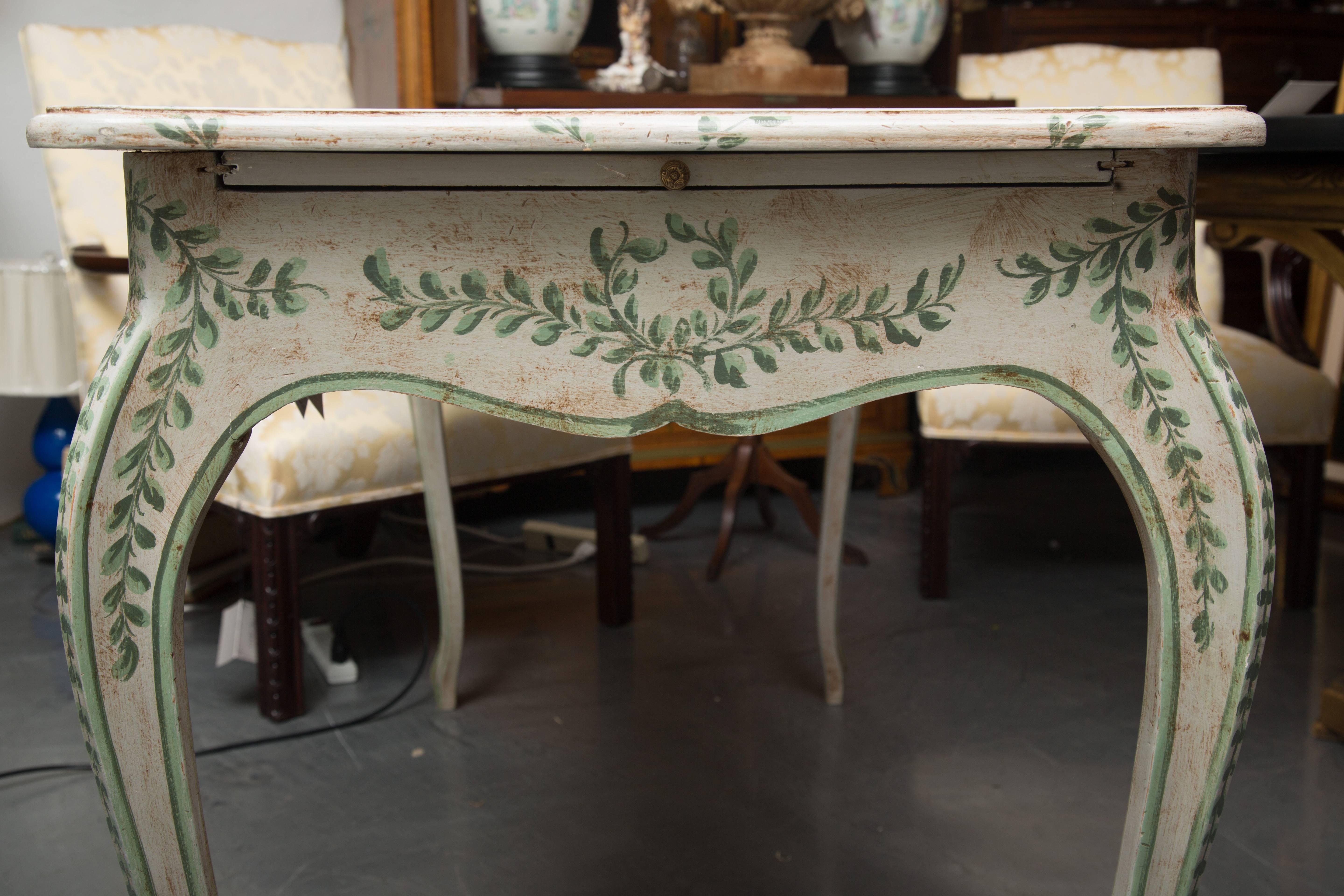 20th Century Louis XV Style Painted Writing Table