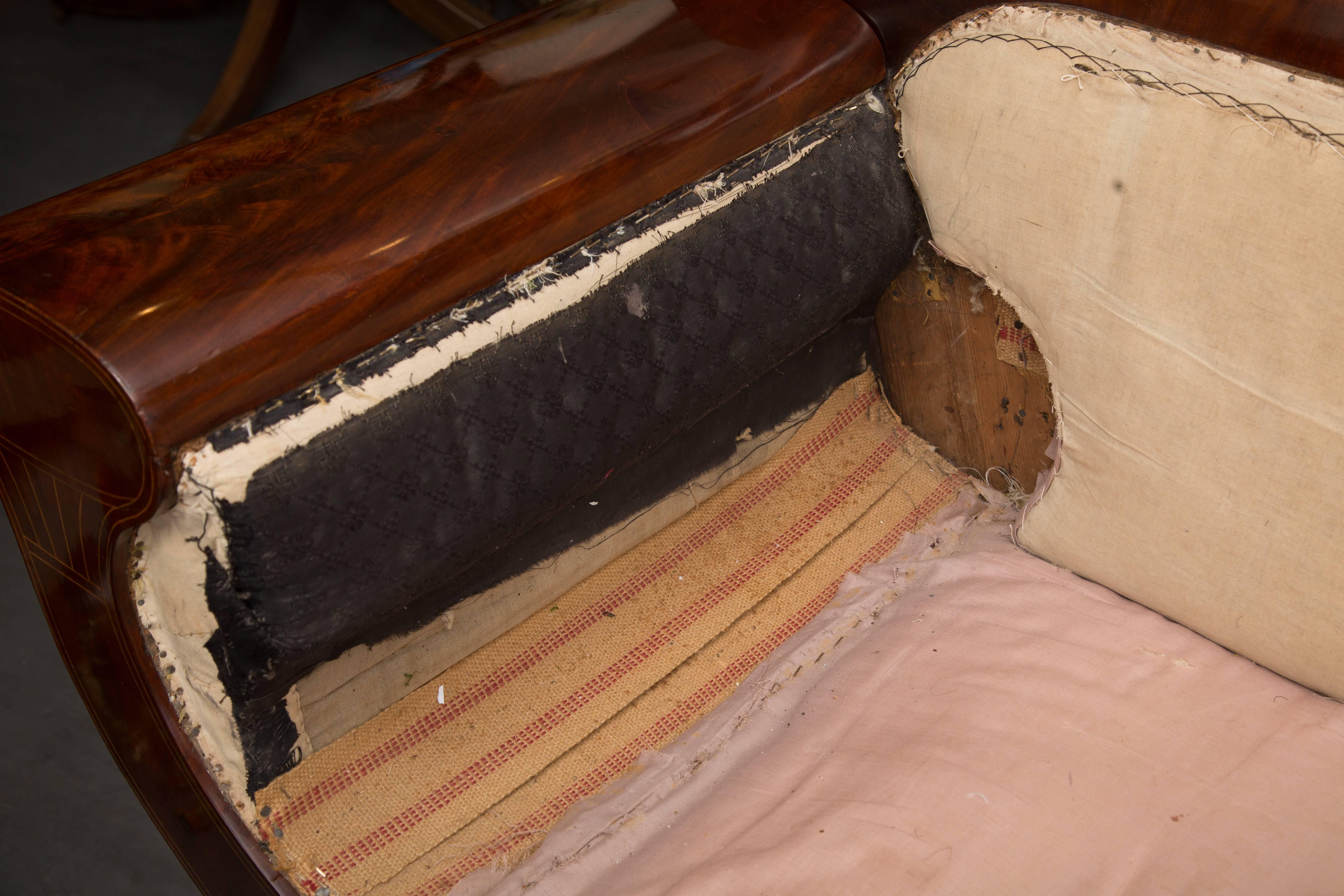 19th Century Mahogany Biedermeirer Sofa 3