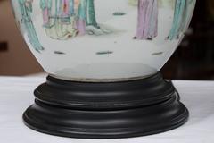 Pair of Antique Chinese Melon Jars as Table Lamps