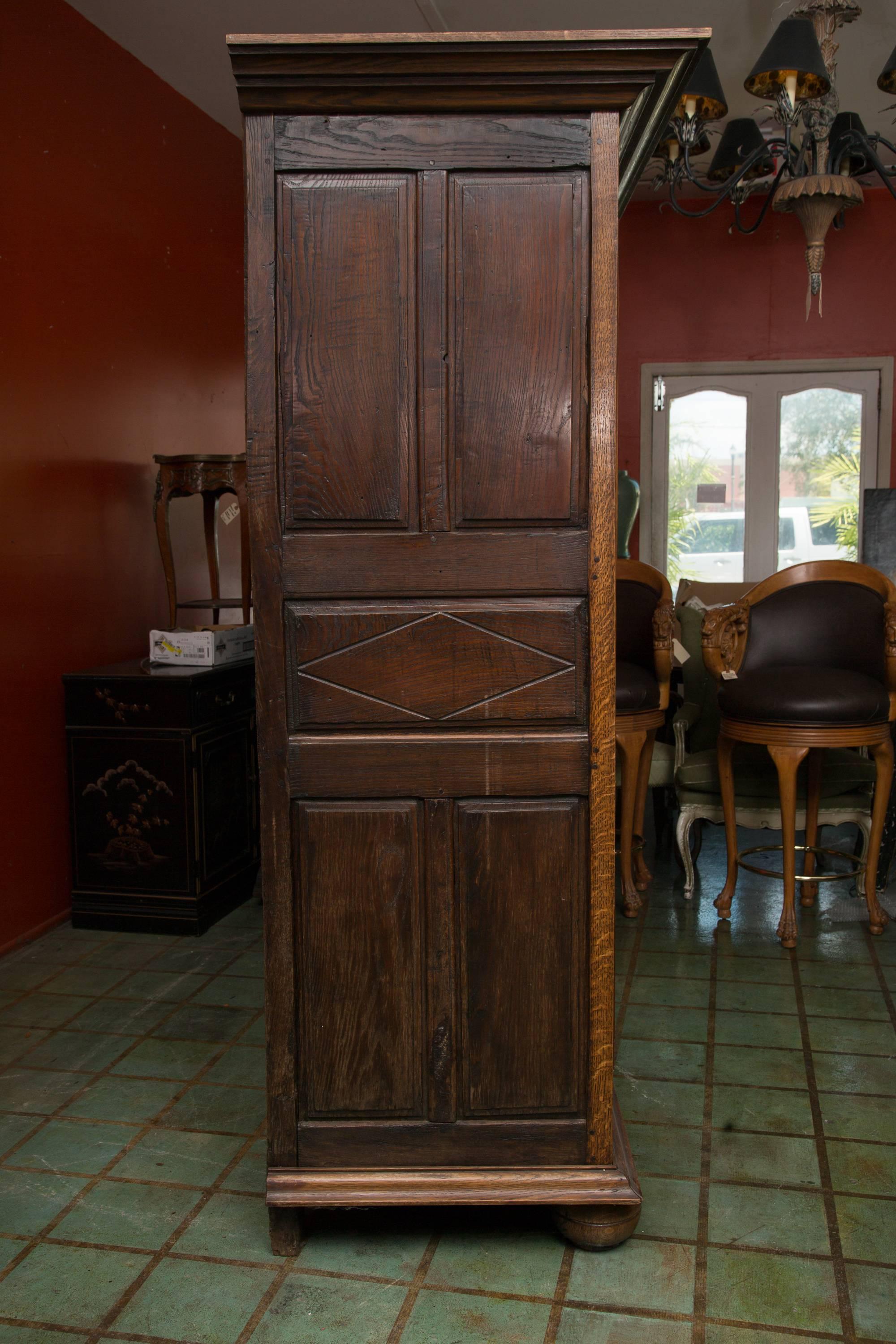 Louis XIV 18th Century French Oak Armoire For Sale