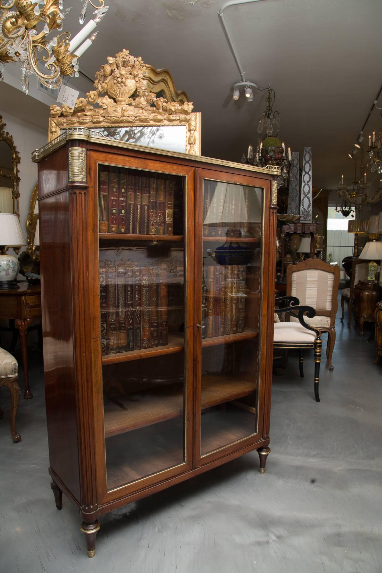 19th Century, Louis XVI Style Mahogany Bookcase 3