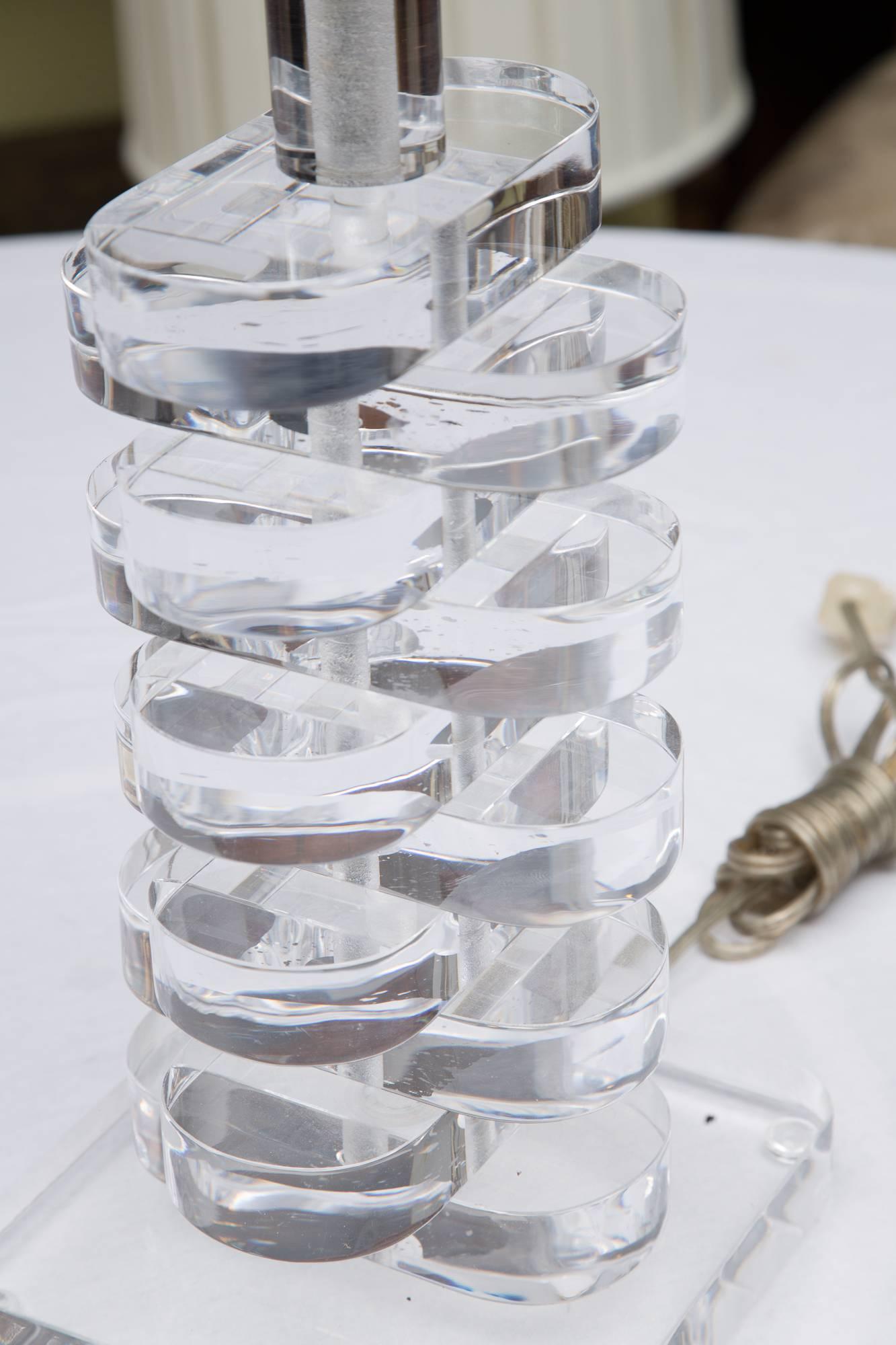 20th Century Lucite Multi-Tiered Table Lamp
