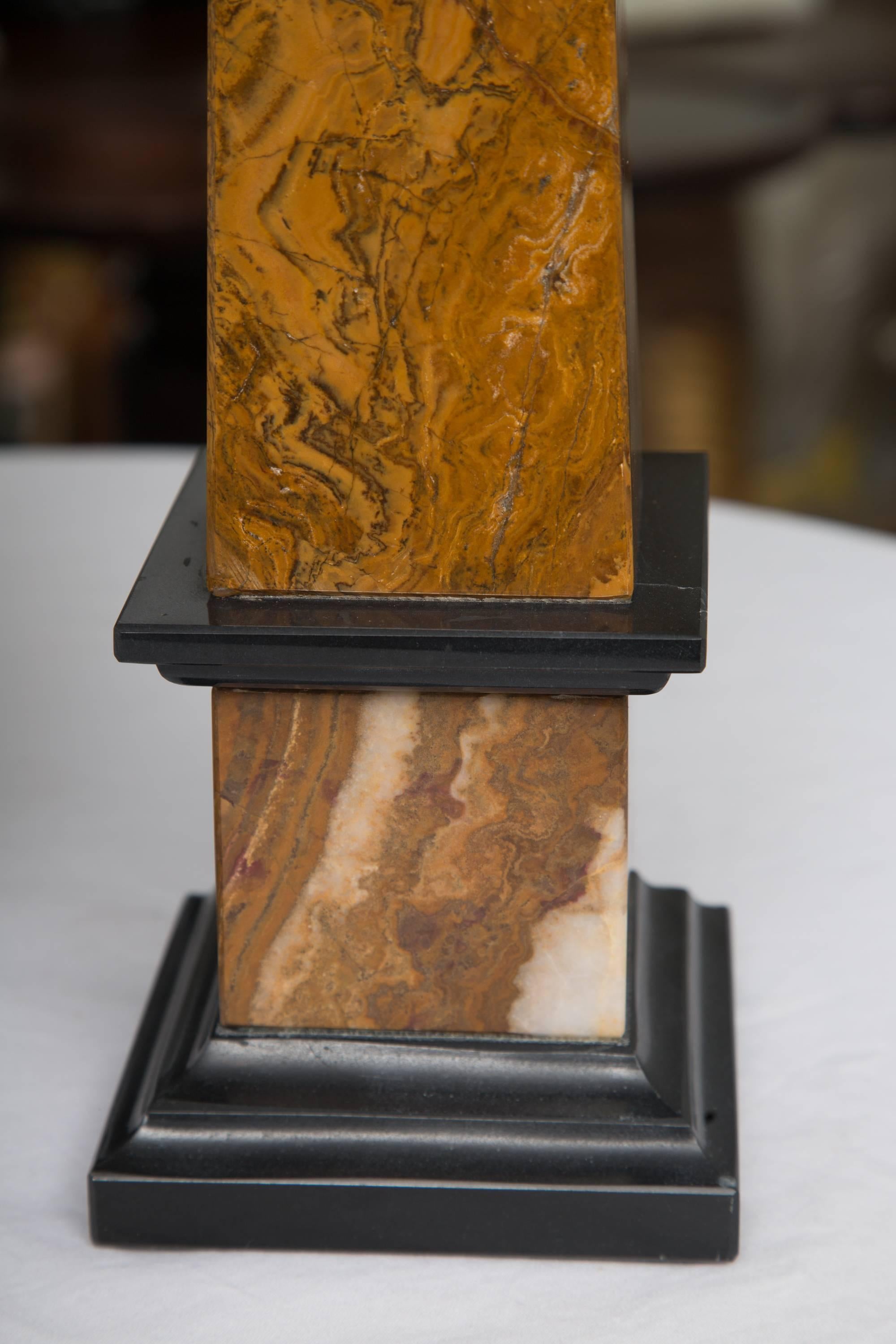 Polished Pair of Marble Obelisks