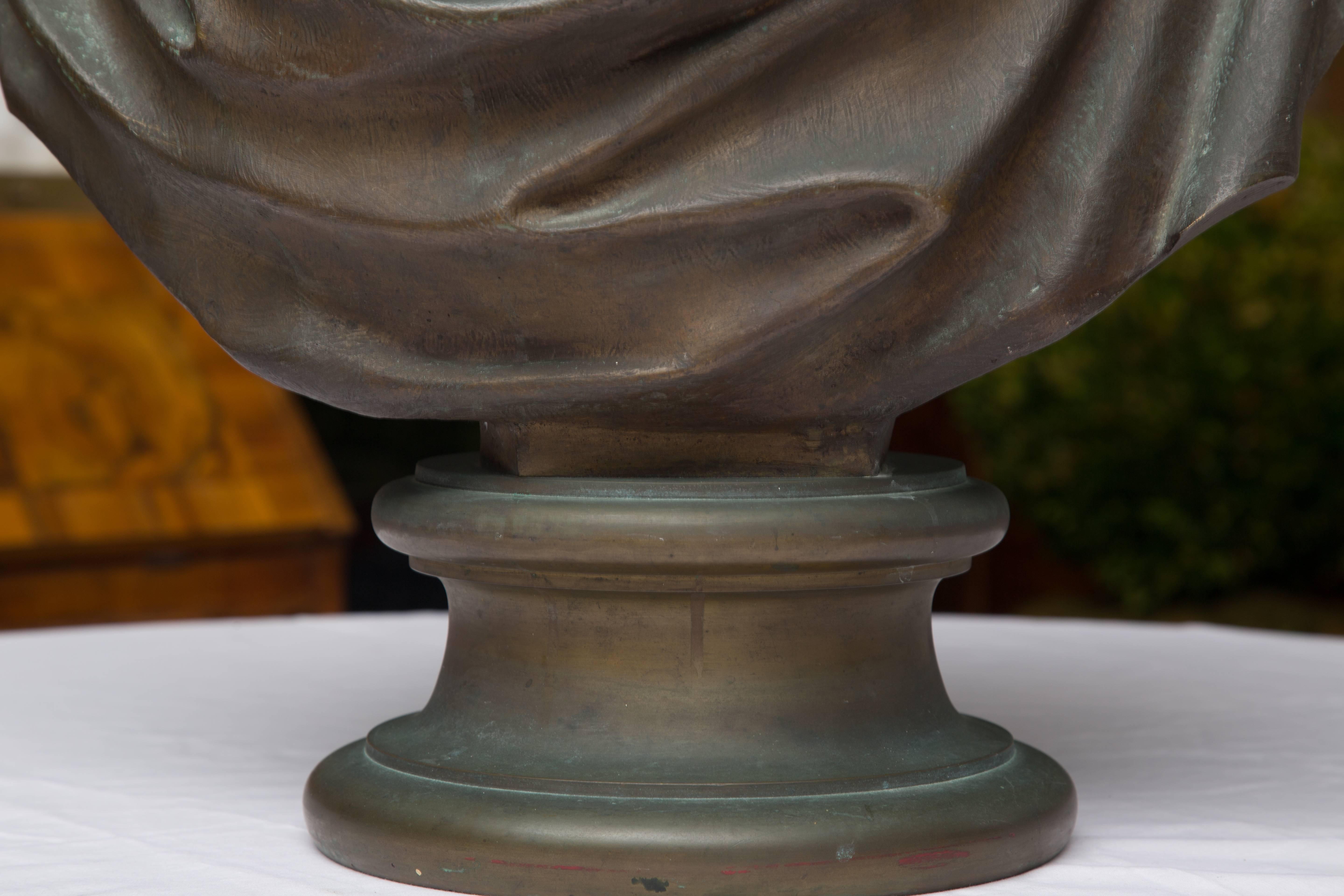 Cast Bronze Bust of a Gentleman For Sale