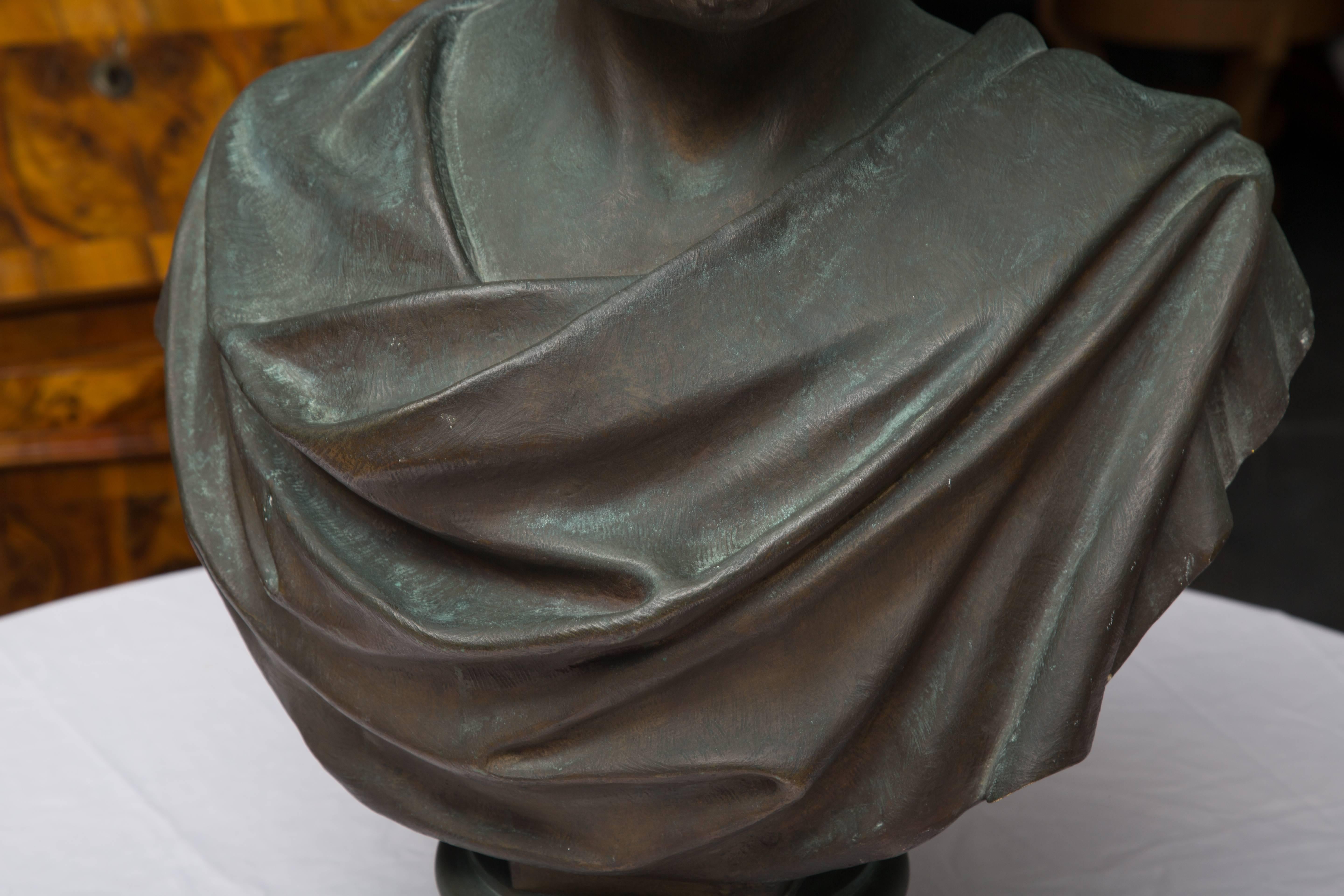 Bronze Bust of a Gentleman In Good Condition For Sale In WEST PALM BEACH, FL