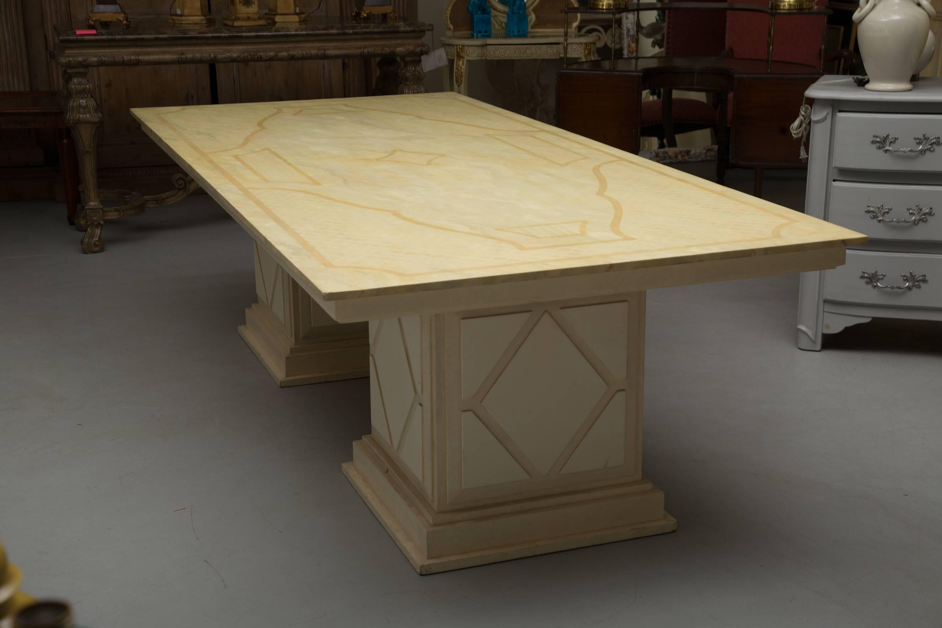 Other Custom Italian Faux Painted Dining Table For Sale