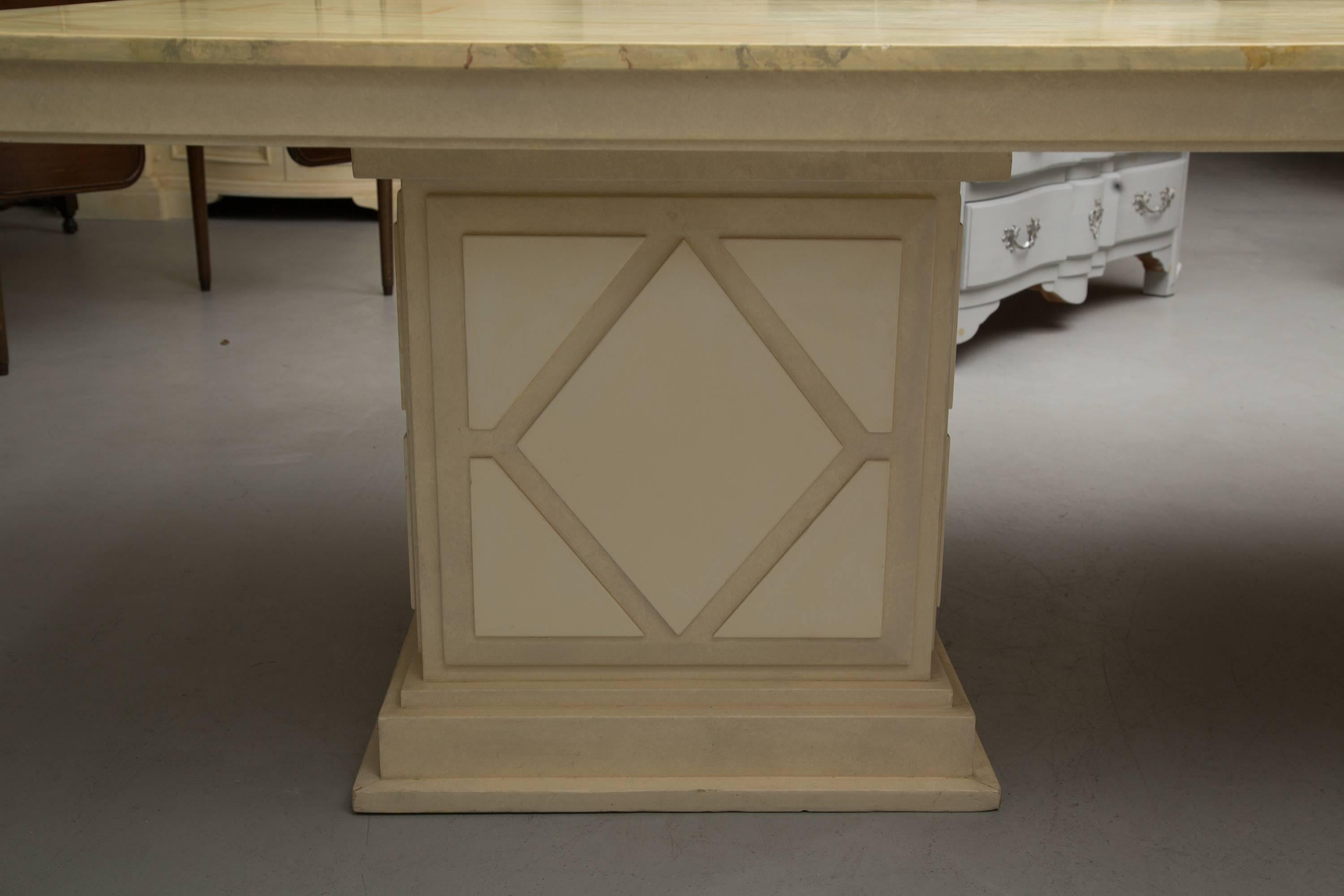 Hand-Crafted Custom Italian Faux Painted Dining Table For Sale