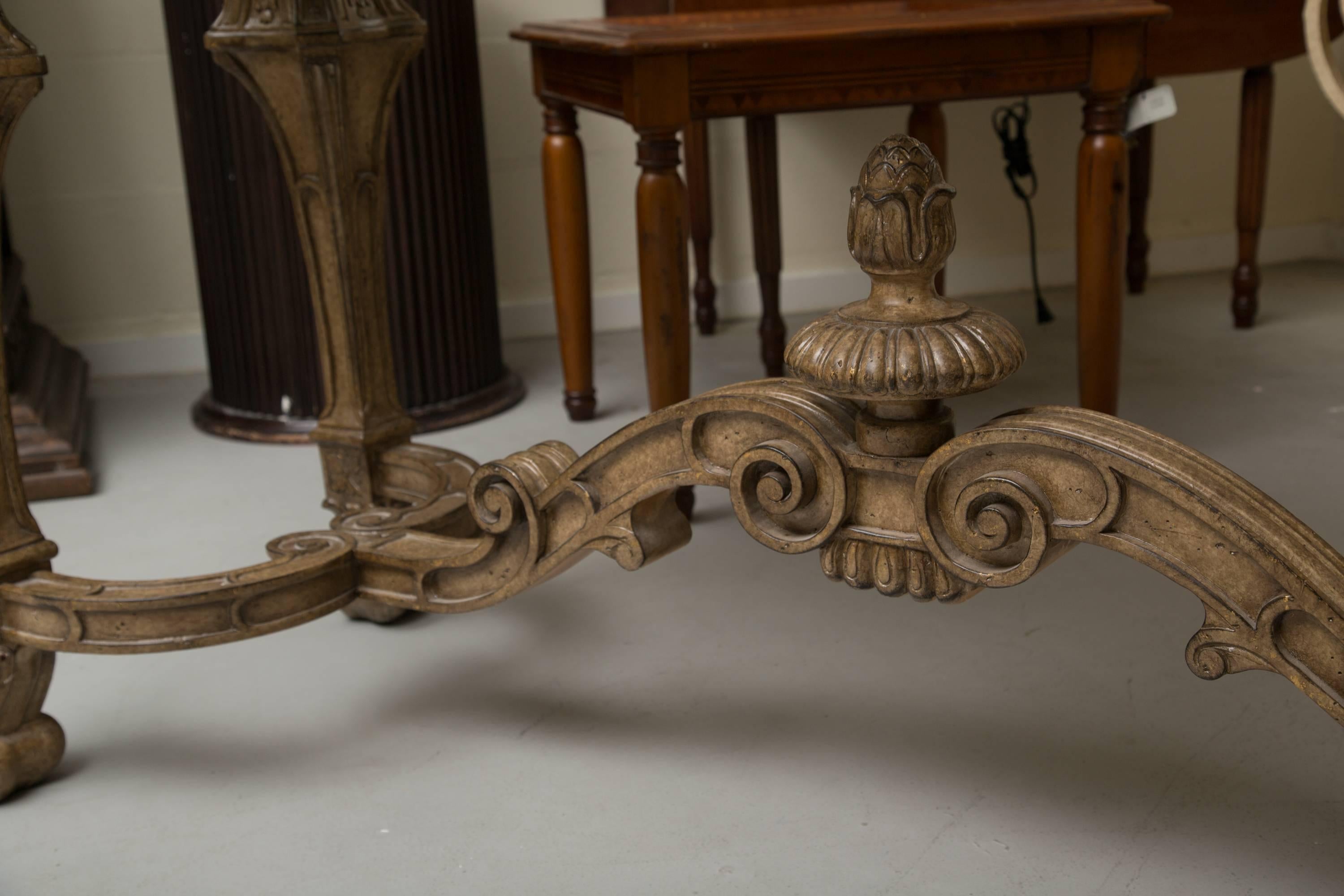 Lacquered Italian Renaissance Style Console Table with Marble Top