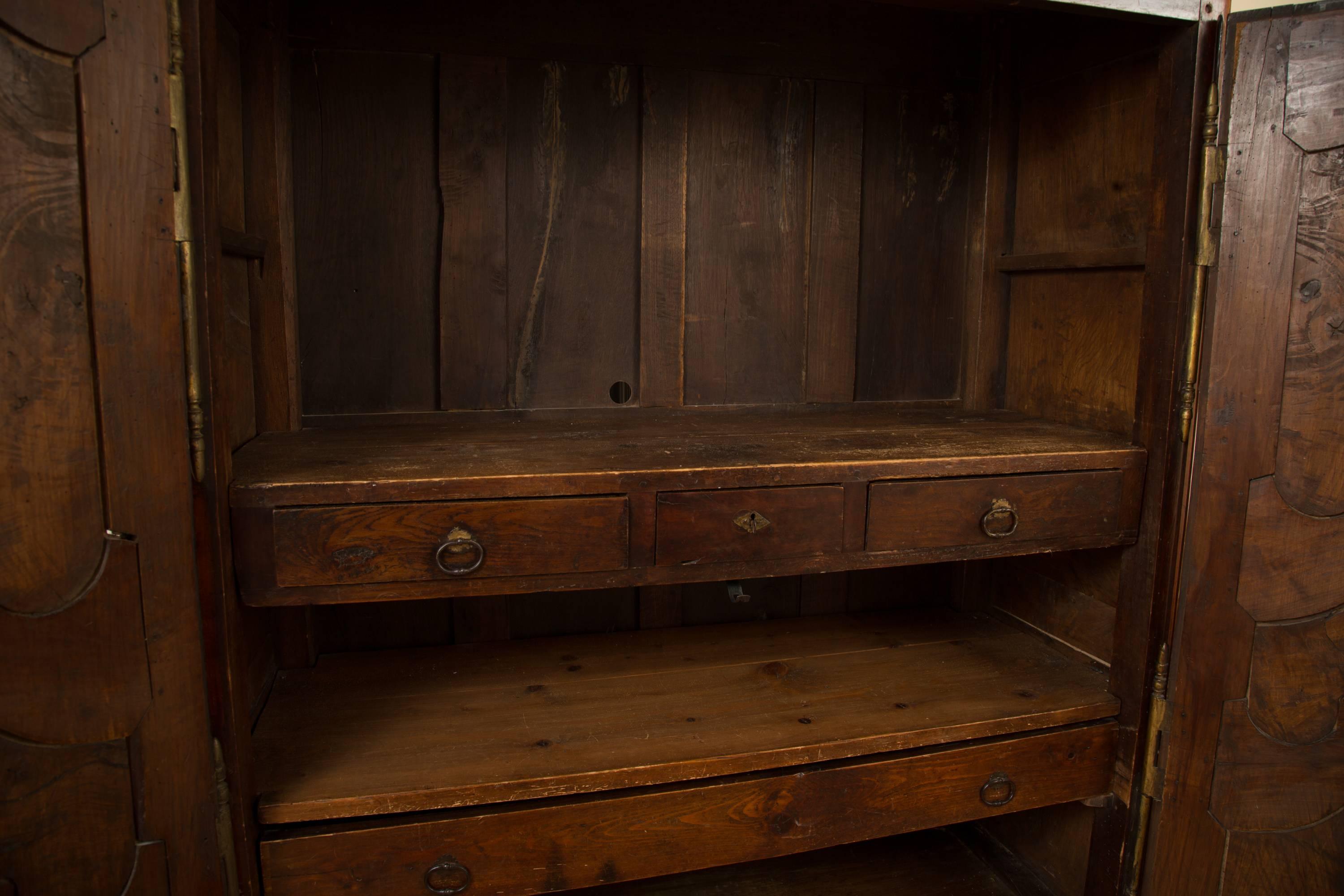 Mid-18th Century French 18th Century Figured Walnut Armoire