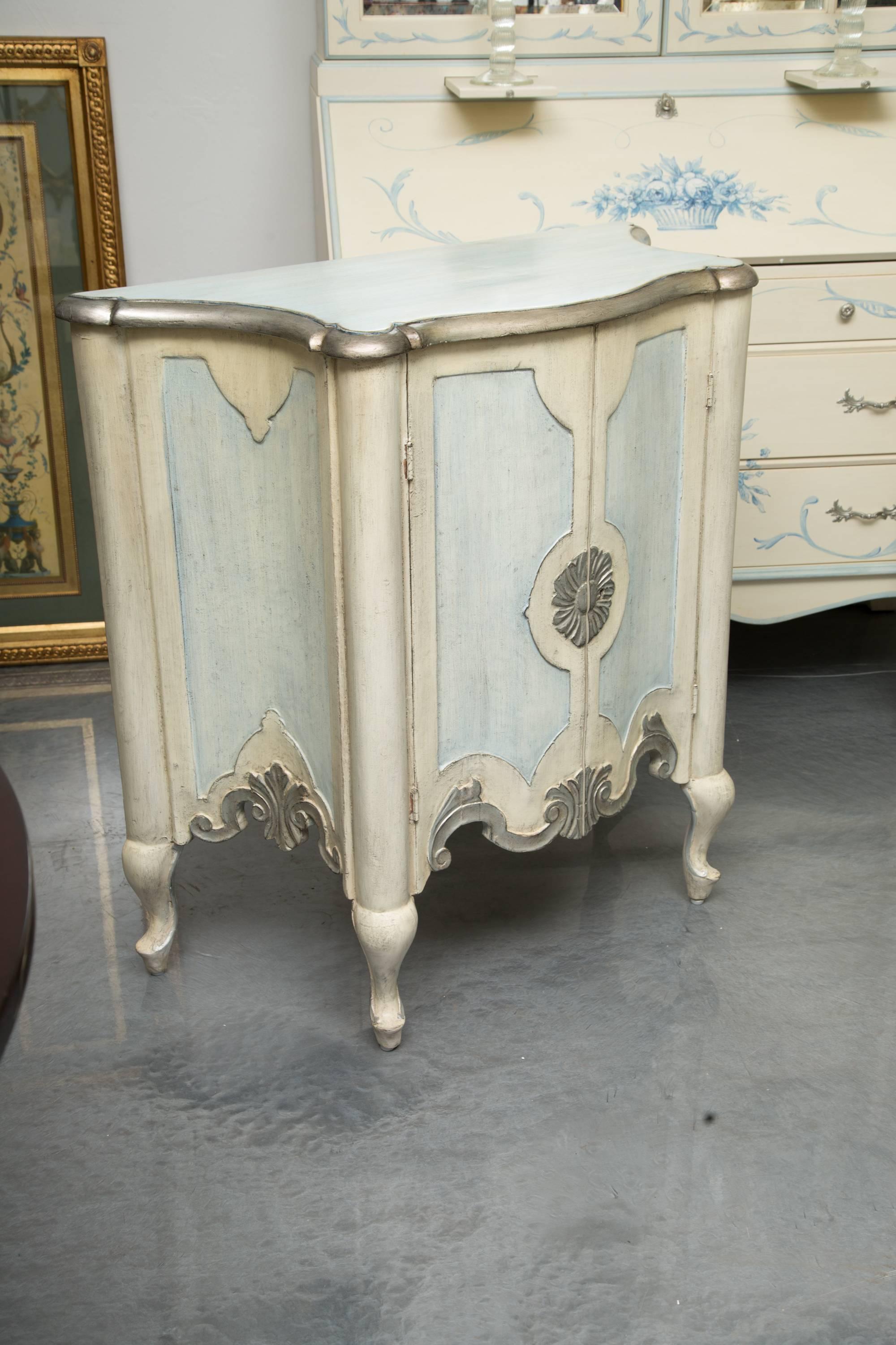 Pair of Serpentine Painted Venetian Cabinets 1