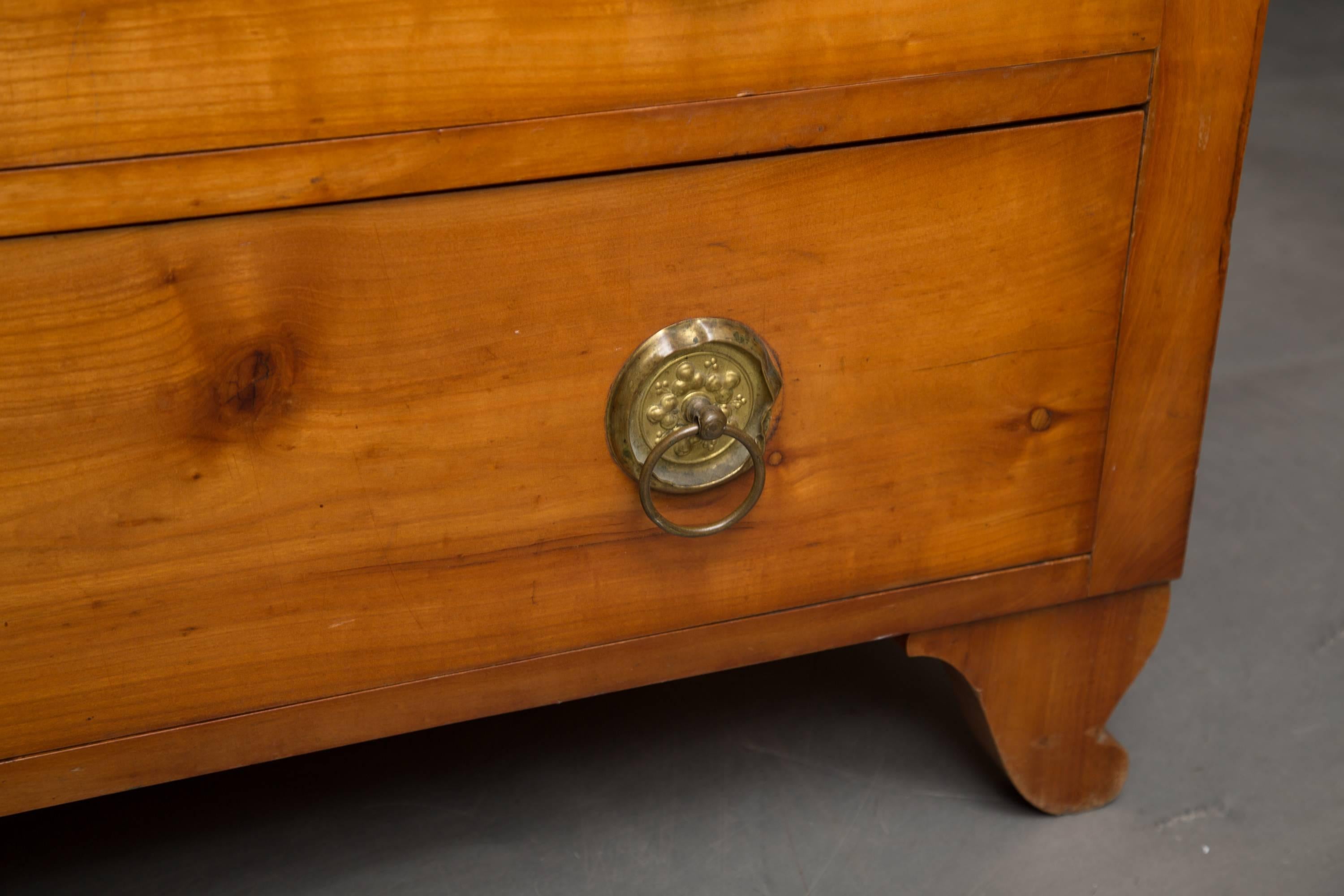 Hand-Crafted 19th Century Cherrywood Biedermeier Chest of Drawers