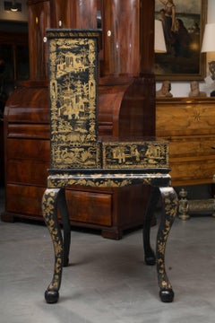 19th Century English Queen Anne Chinoiserie Chest on Stand